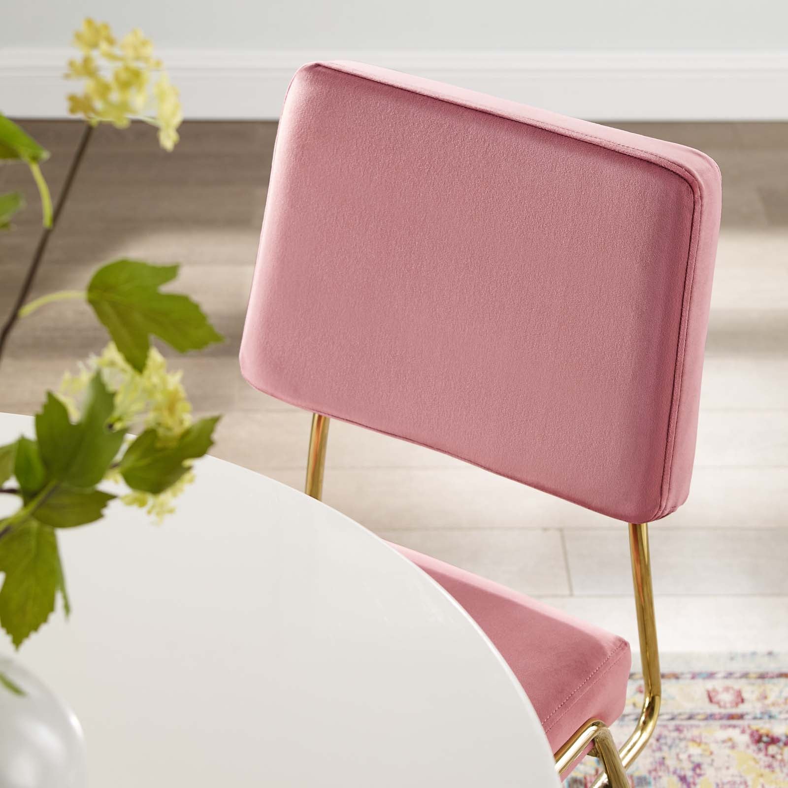 Modway Dining Chairs - Craft Performance Dining Side Chair Gold & Dusty Rose