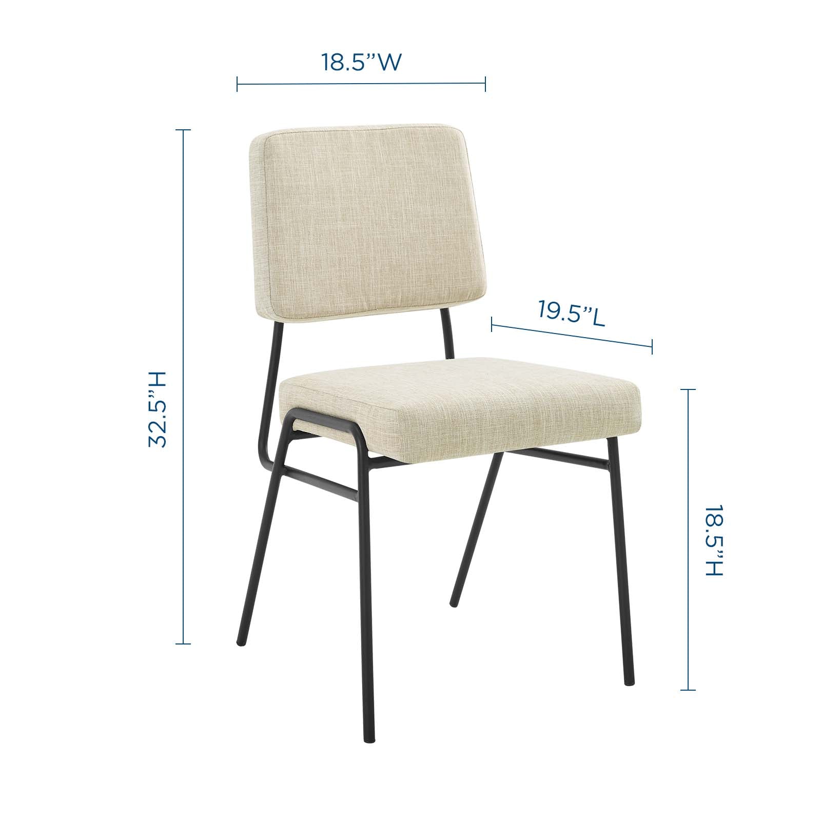 Modway Dining Chairs - Craft Upholstered Fabric Dining Side Chair Black Beige