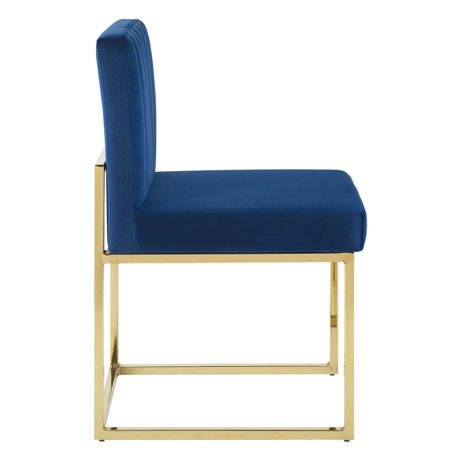 Modway Dining Chairs - Carriage Channel Tufted Performance Dining Chair Gold & Navy