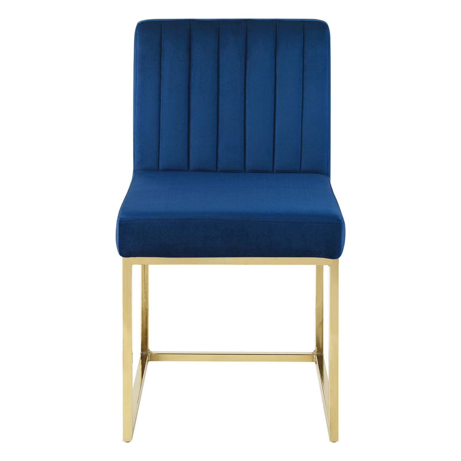 Modway Dining Chairs - Carriage Channel Tufted Performance Dining Chair Gold & Navy