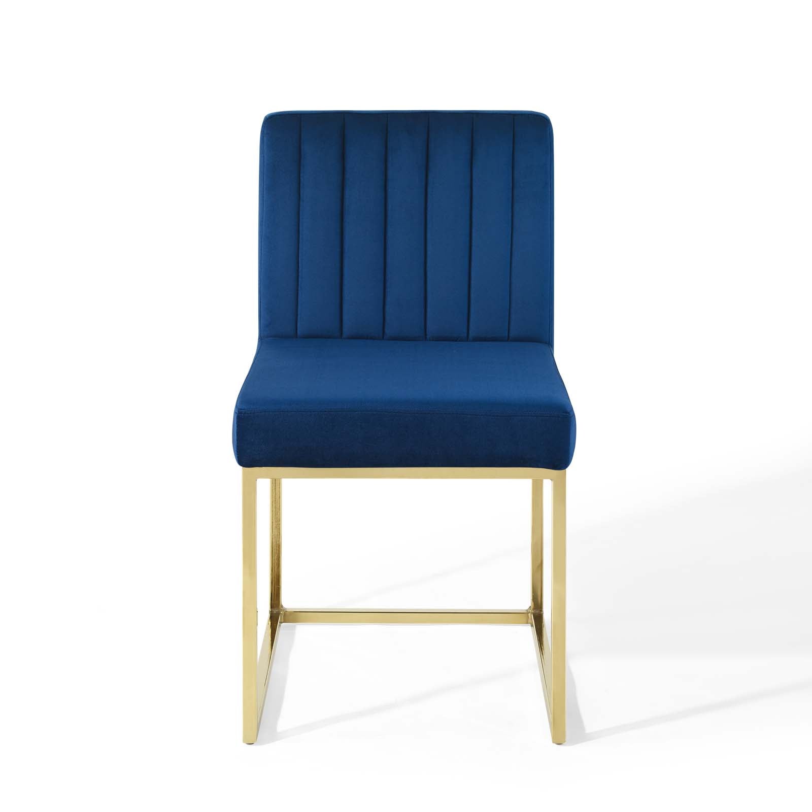 Modway Dining Chairs - Carriage Channel Tufted Performance Dining Chair Gold & Navy