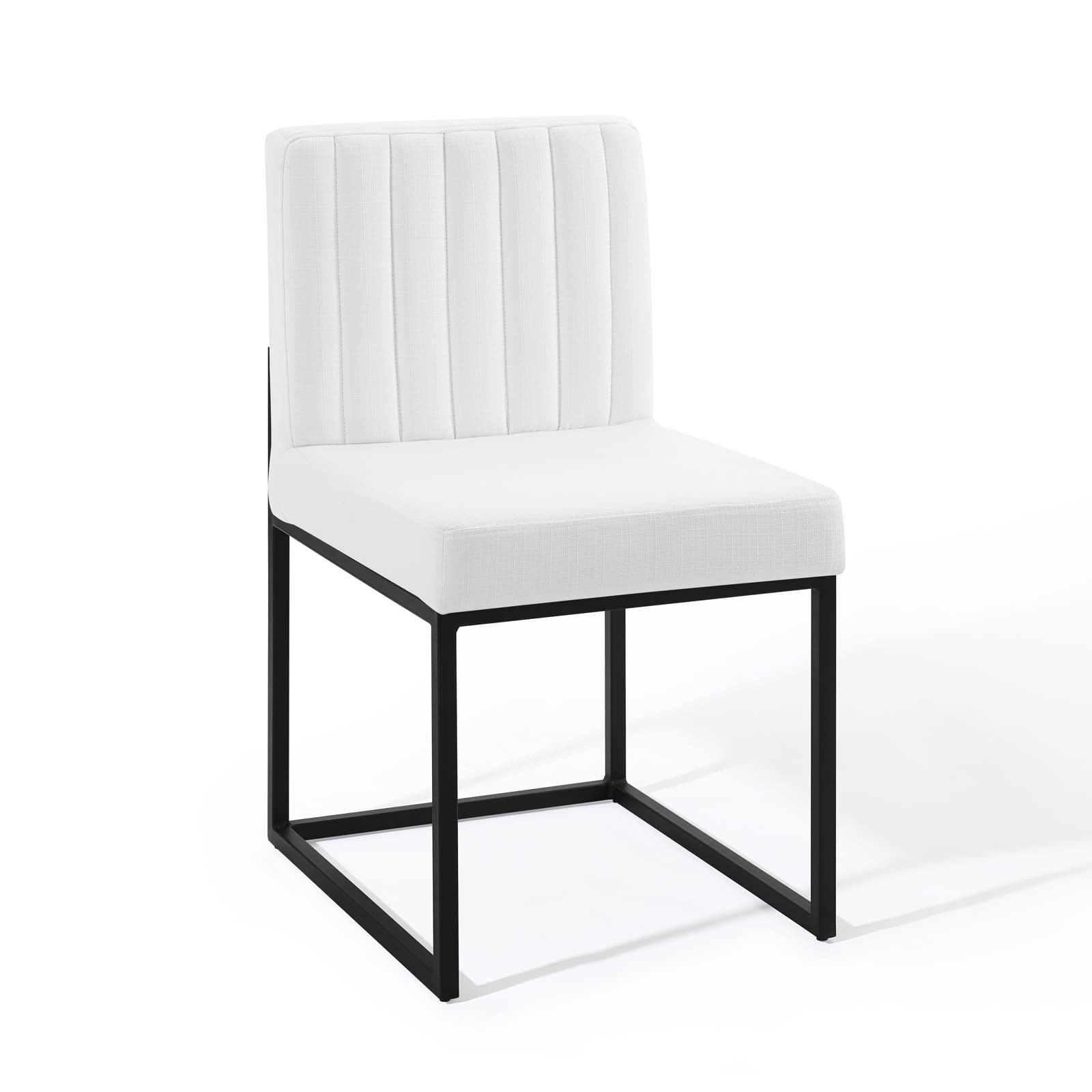Modway Dining Chairs - Carriage Channel Tufted Dining Chair Black & White
