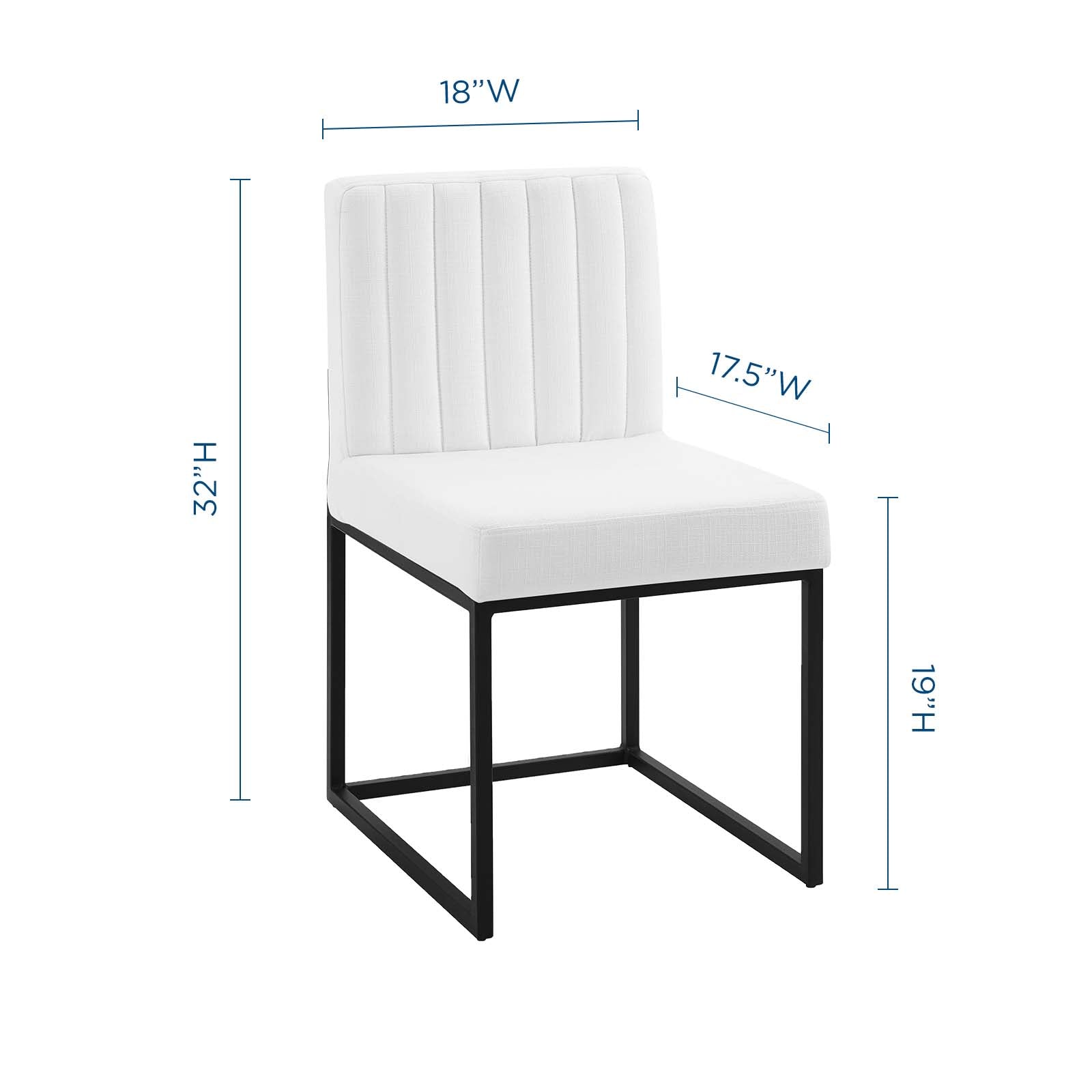 Modway Dining Chairs - Carriage Channel Tufted Dining Chair Black & White