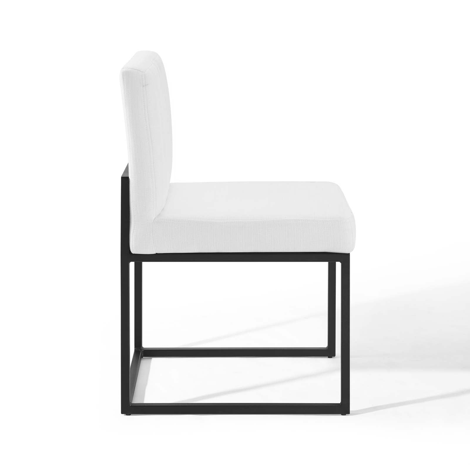 Modway Dining Chairs - Carriage Channel Tufted Dining Chair Black & White