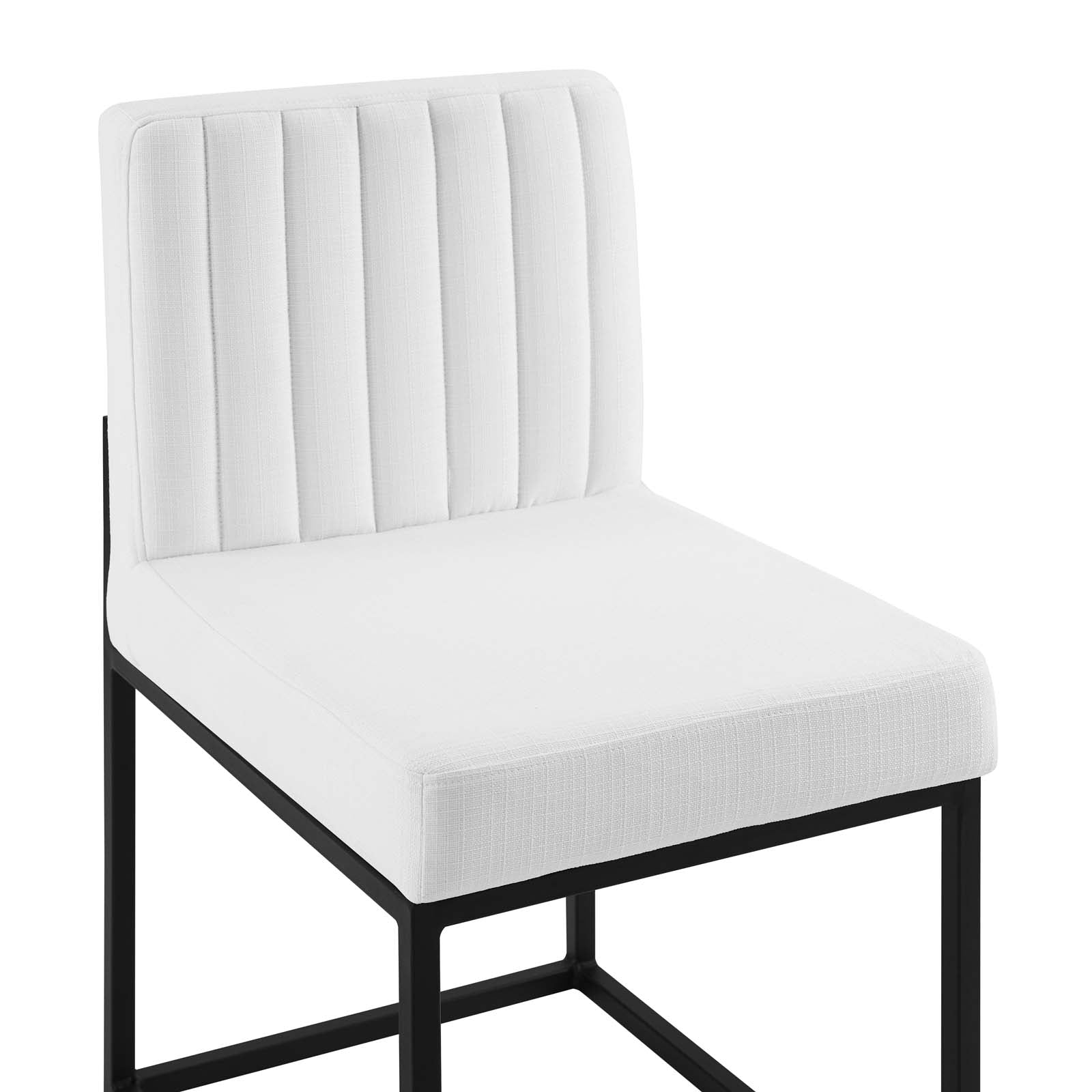 Modway Dining Chairs - Carriage Channel Tufted Dining Chair Black & White