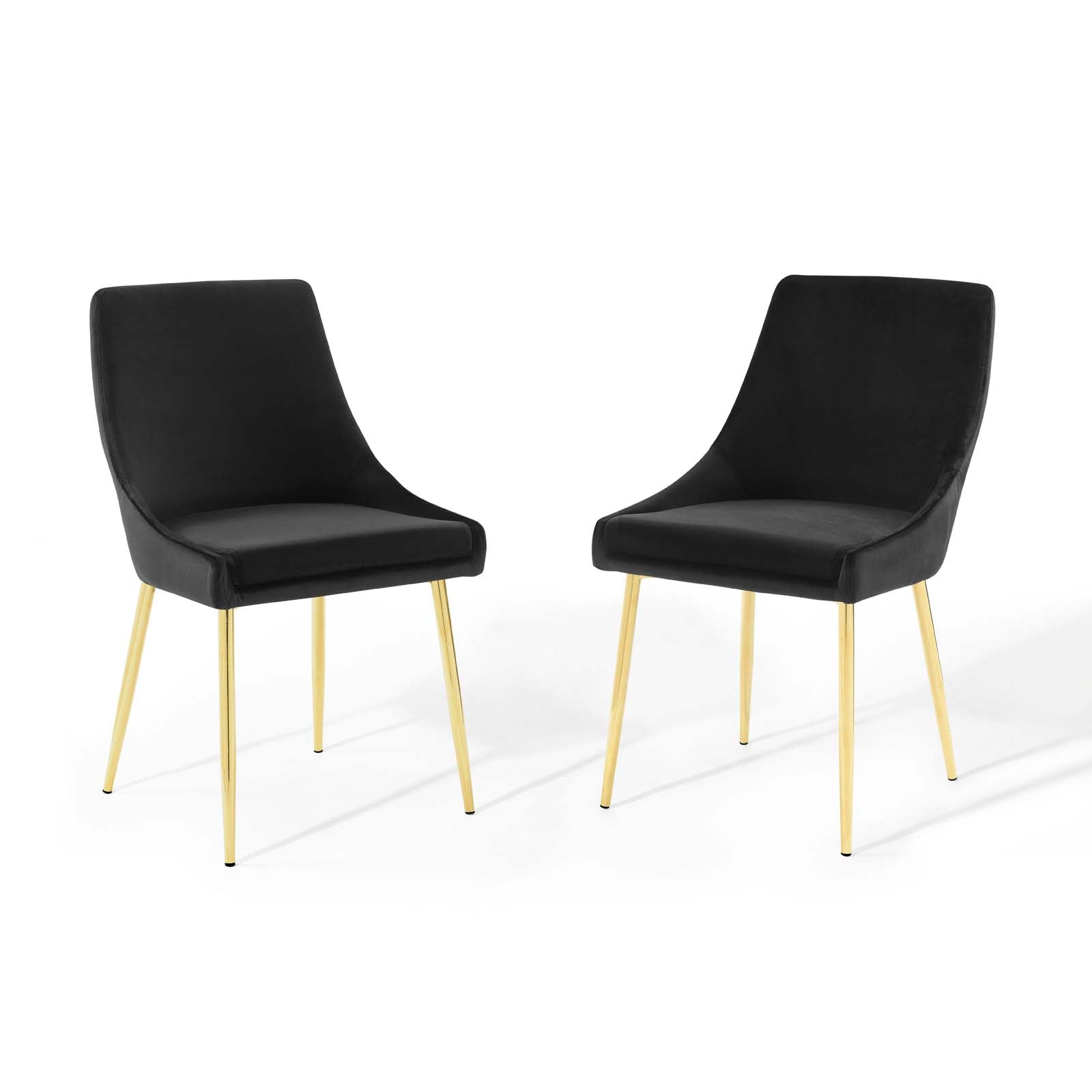 Viscount Performance Velvet Dining Chairs - ( Set of 2 ) Gold Black
