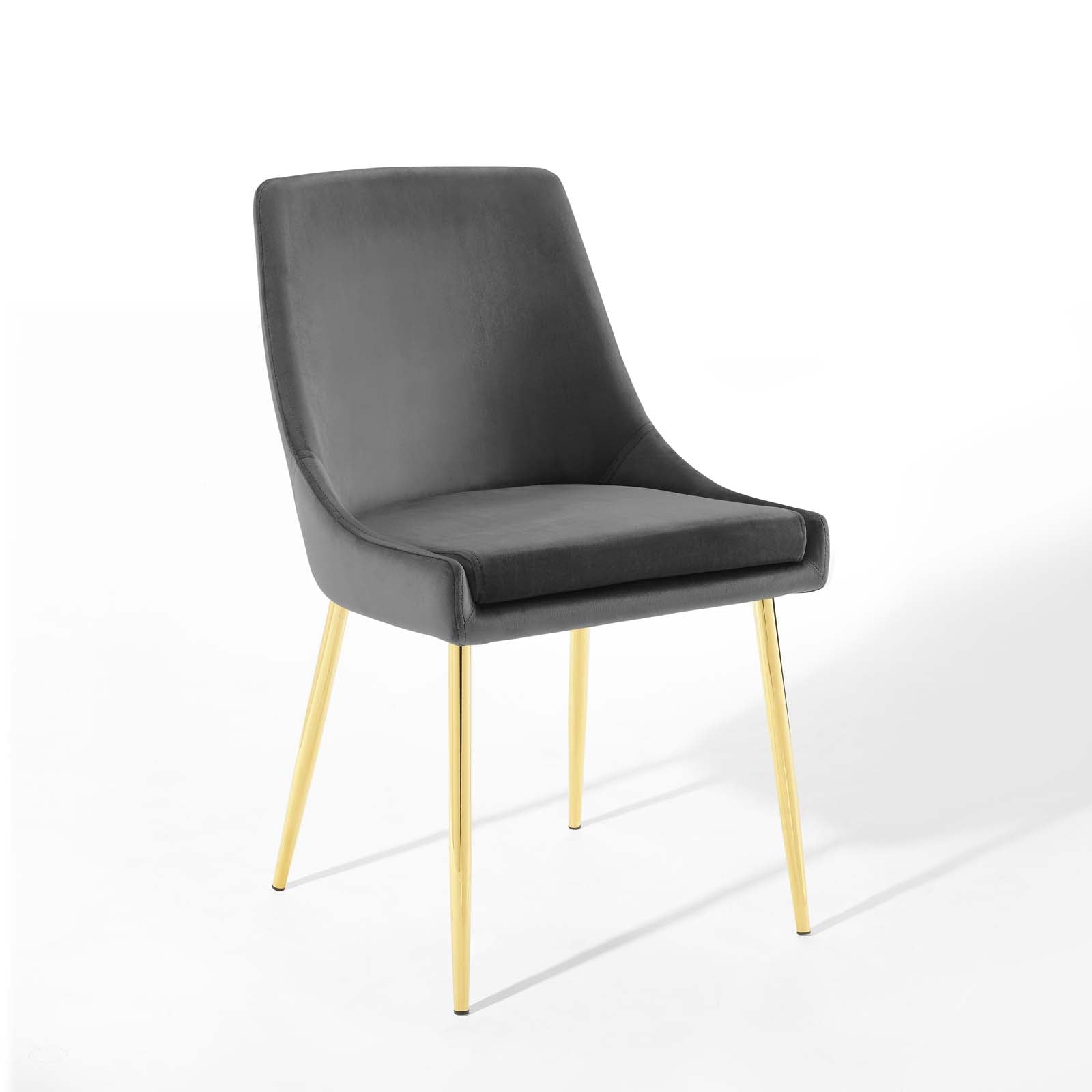 Viscount Performance Velvet Dining Chairs -  Gold Charcoal (Set of 2)