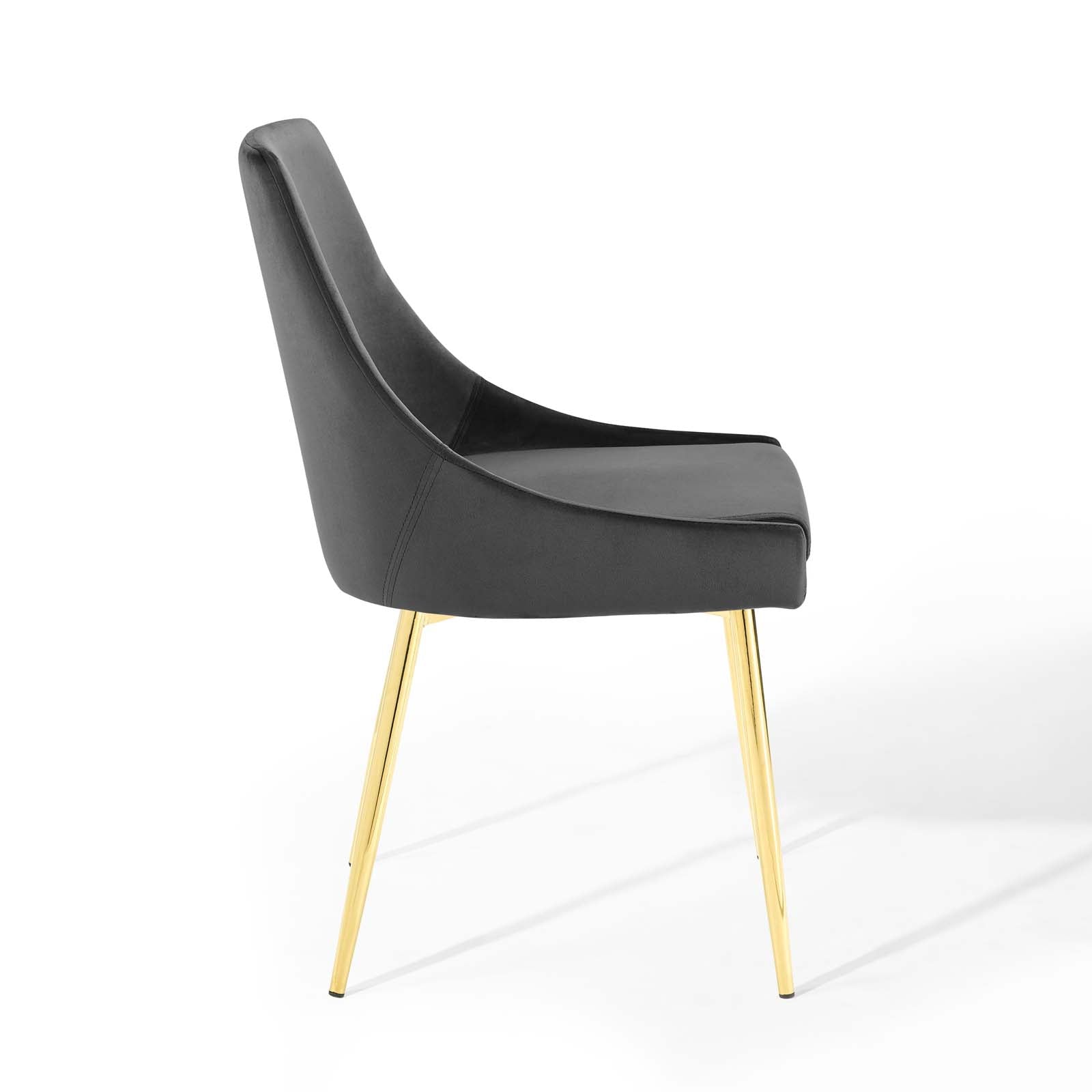 Viscount Performance Velvet Dining Chairs -  Gold Charcoal (Set of 2)