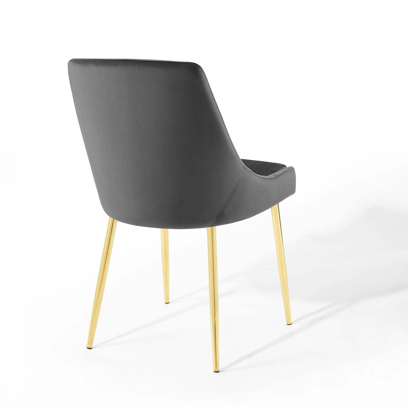 Viscount Performance Velvet Dining Chairs -  Gold Charcoal (Set of 2)