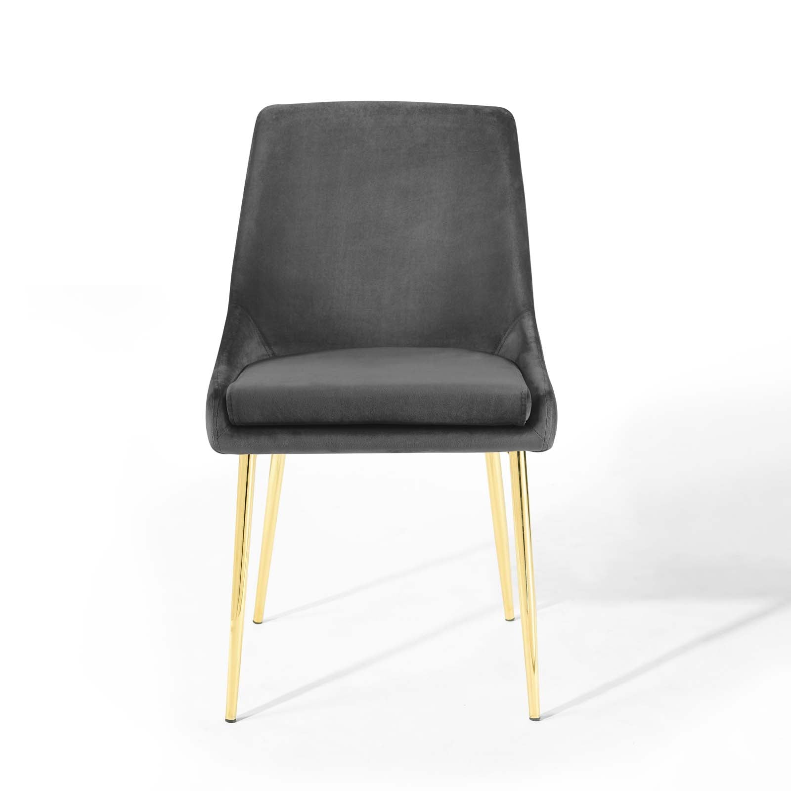 Viscount Performance Velvet Dining Chairs -  Gold Charcoal (Set of 2)