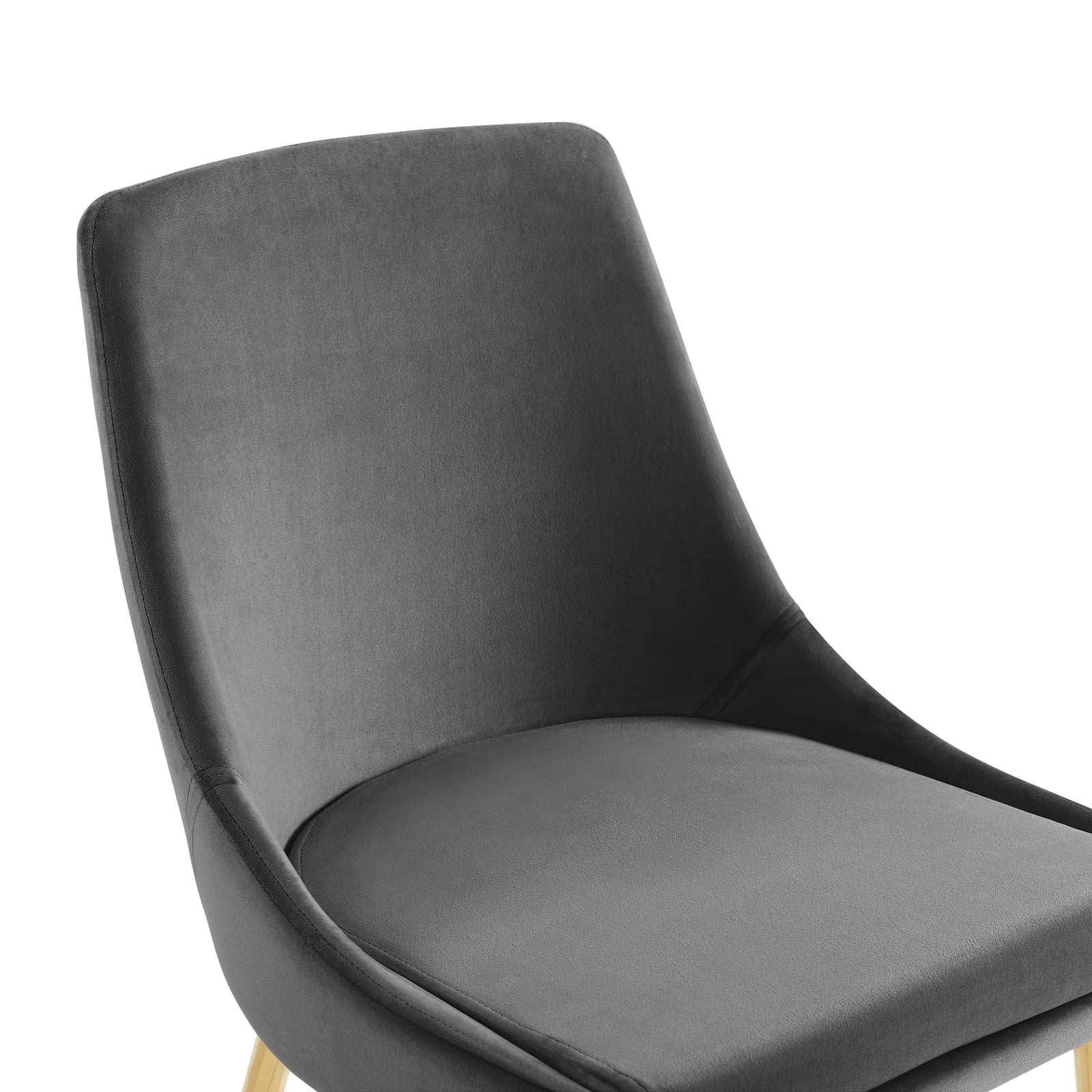 Viscount Performance Velvet Dining Chairs -  Gold Charcoal (Set of 2)