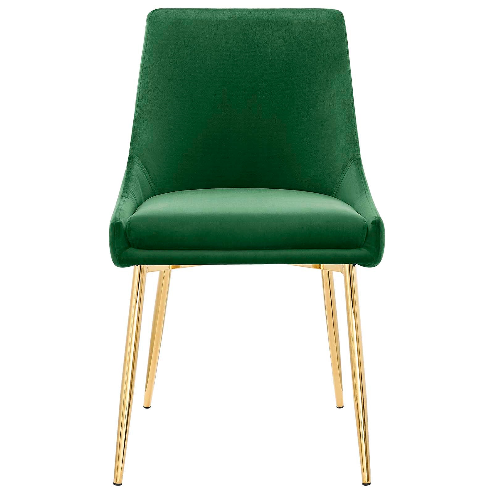 Modway Dining Chairs - Viscount Performance Velvet Dining Chairs - ( Set Of 2 ) Gold Emerald