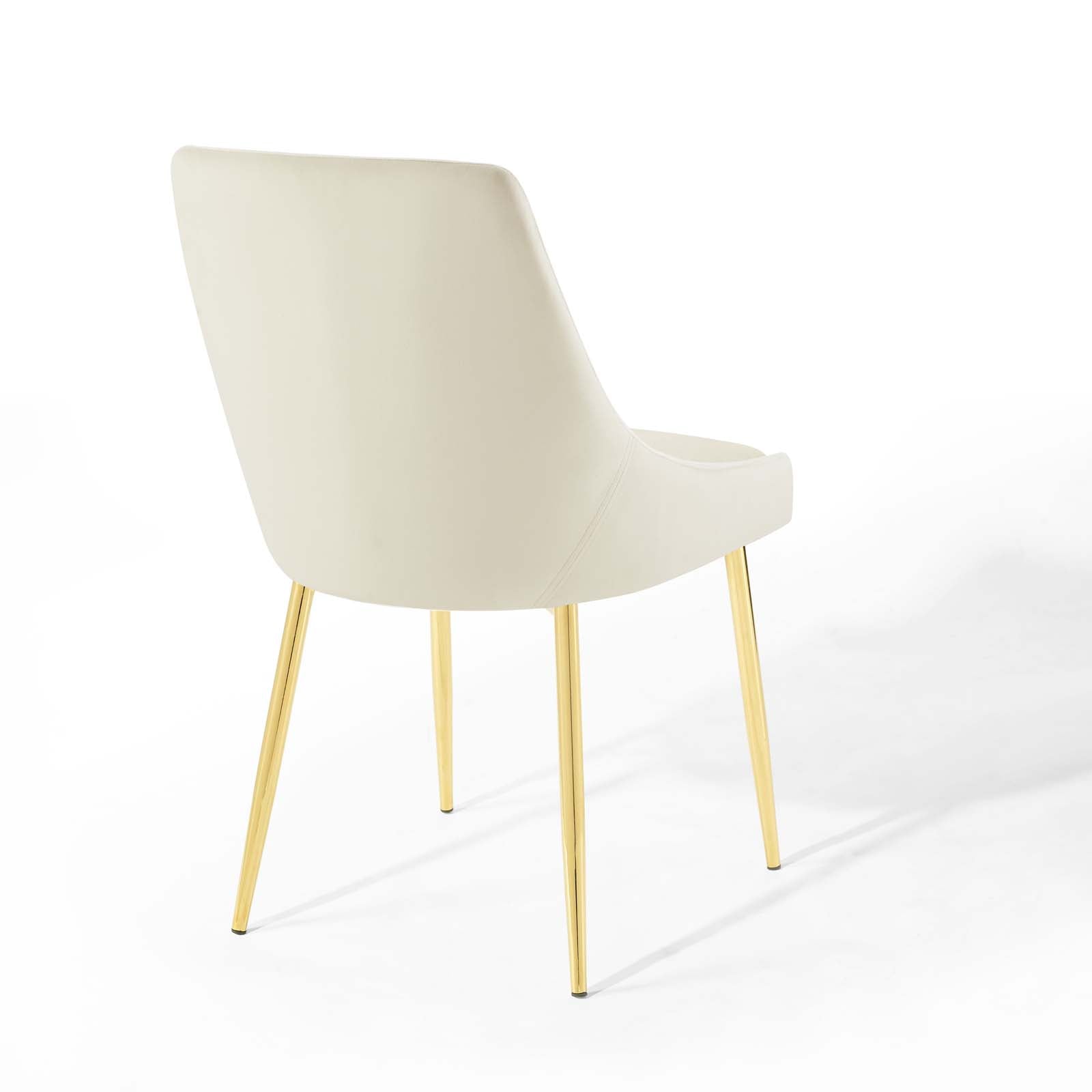 Modway Dining Chairs - Viscount Performance Velvet Dining Chairs - Set of 2 Gold Ivory