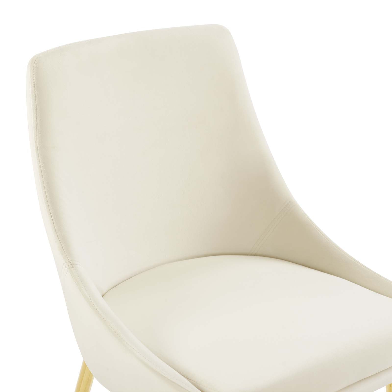 Modway Dining Chairs - Viscount Performance Velvet Dining Chairs - Set of 2 Gold Ivory