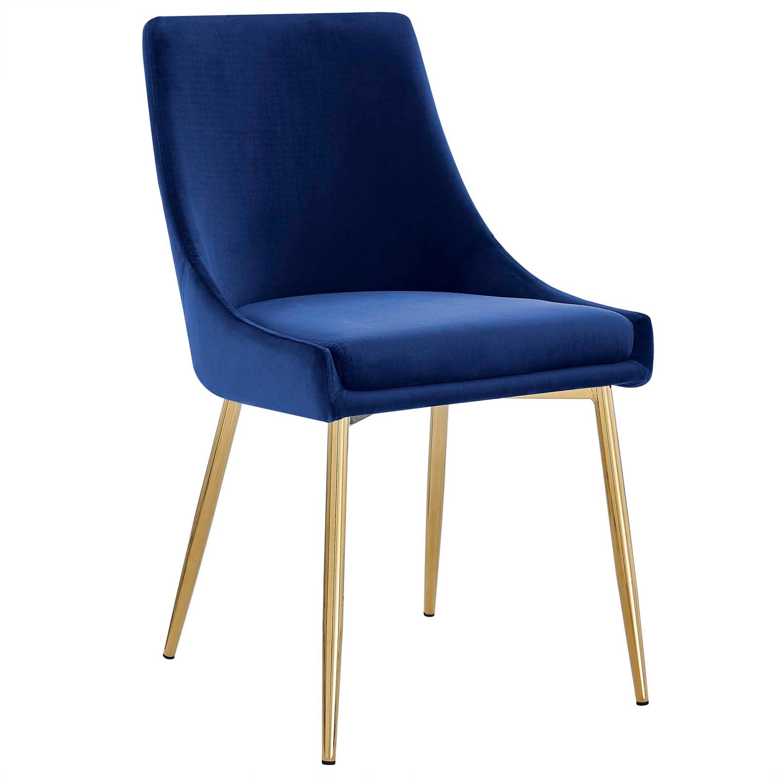 Viscount Performance Velvet Dining Chairs - Set of 2 Gold Navy