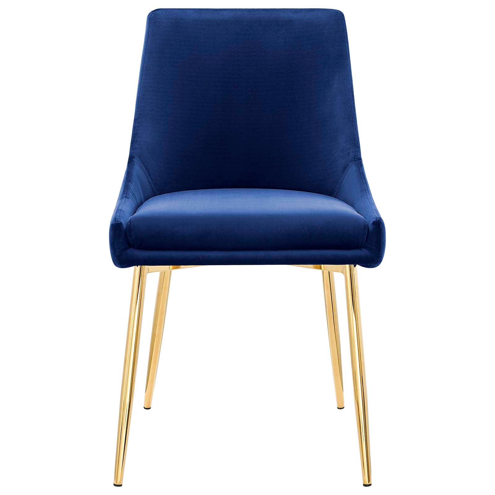 Viscount Performance Velvet Dining Chairs - Set of 2 Gold Navy