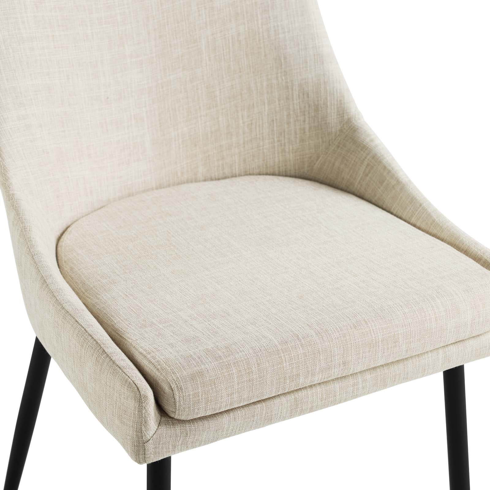 Viscount Upholstered Fabric Dining Chairs - ( Set of 2 ) Black Beige