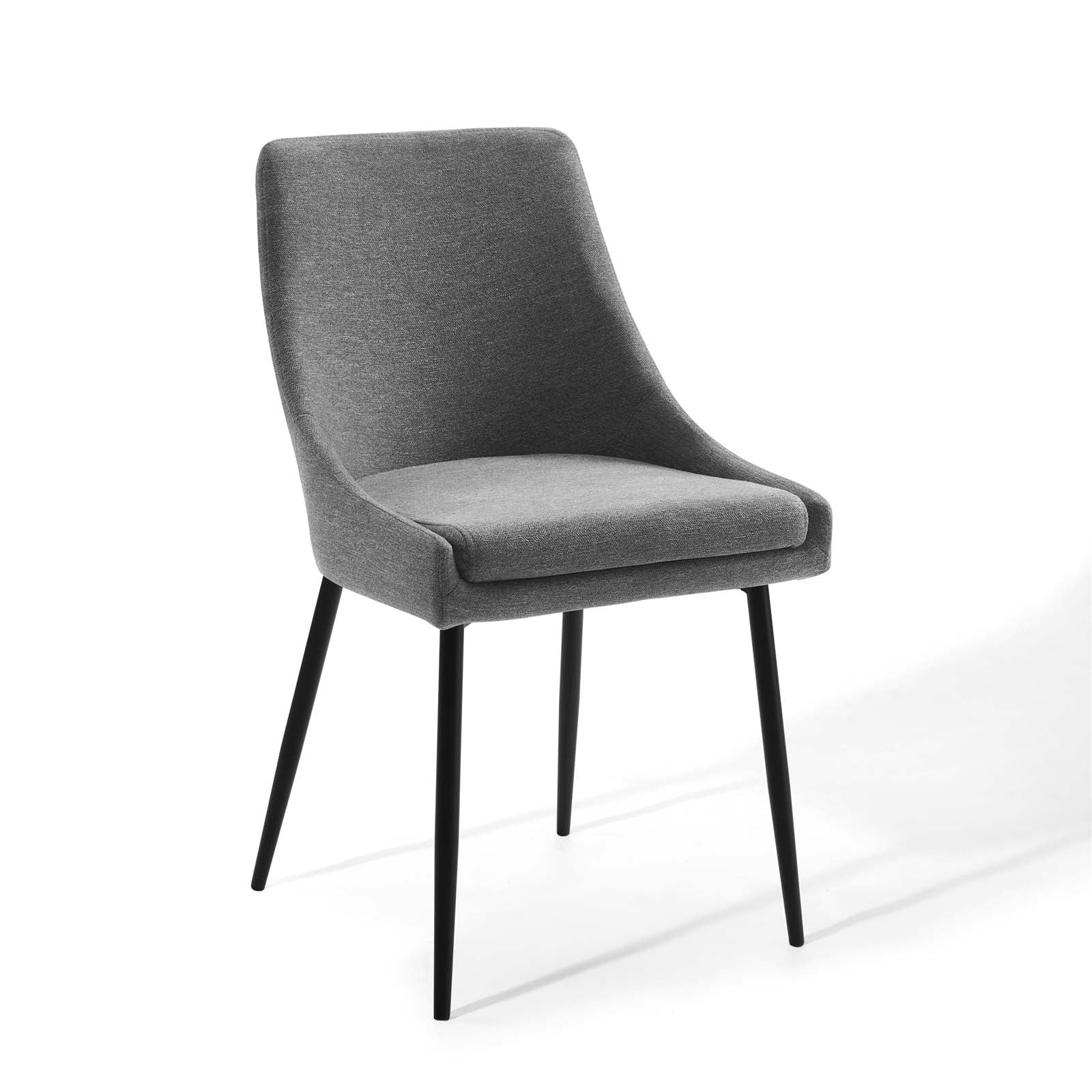 Modway Dining Chairs - Viscount Upholstered Fabric Dining Chairs - ( Set of 2 ) Black Charcoal