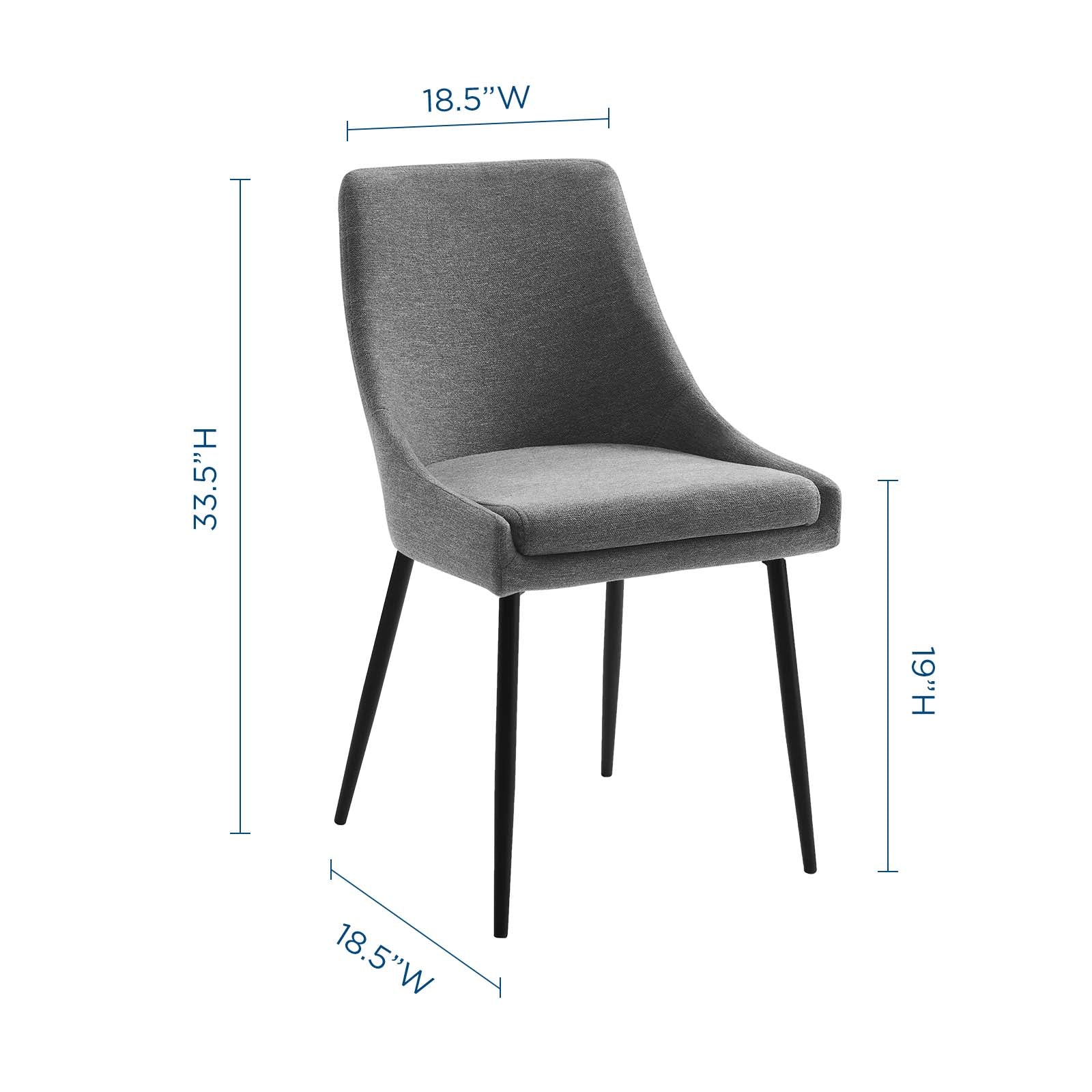Modway Dining Chairs - Viscount Upholstered Fabric Dining Chairs - ( Set of 2 ) Black Charcoal