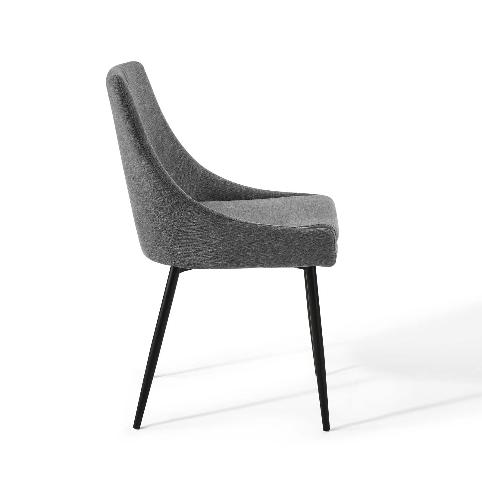 Modway Dining Chairs - Viscount Upholstered Fabric Dining Chairs - ( Set of 2 ) Black Charcoal