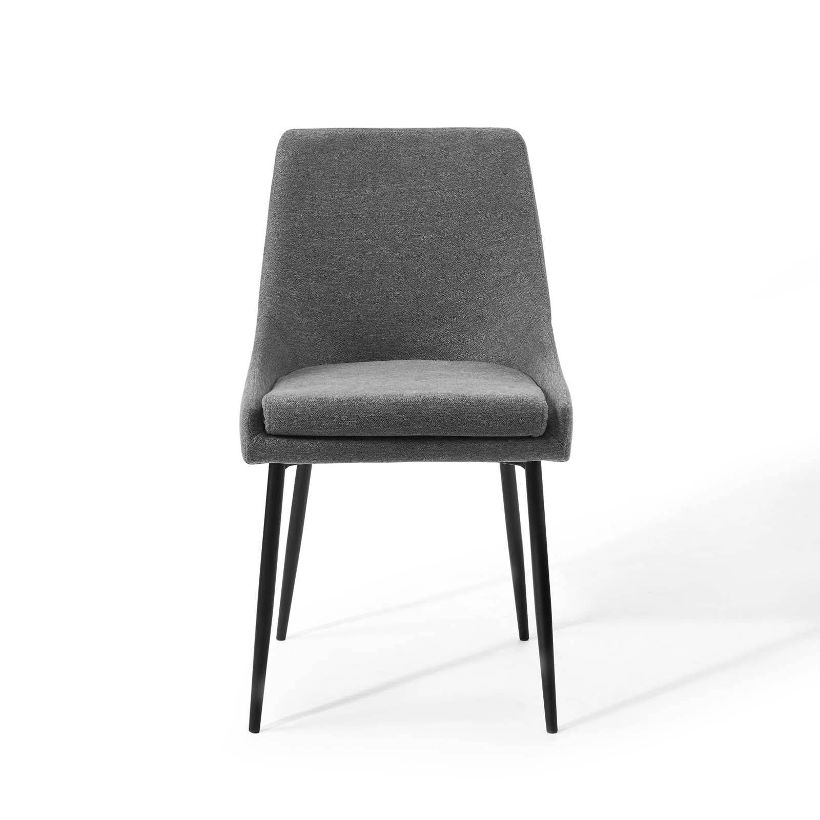 Modway Dining Chairs - Viscount Upholstered Fabric Dining Chairs - ( Set of 2 ) Black Charcoal