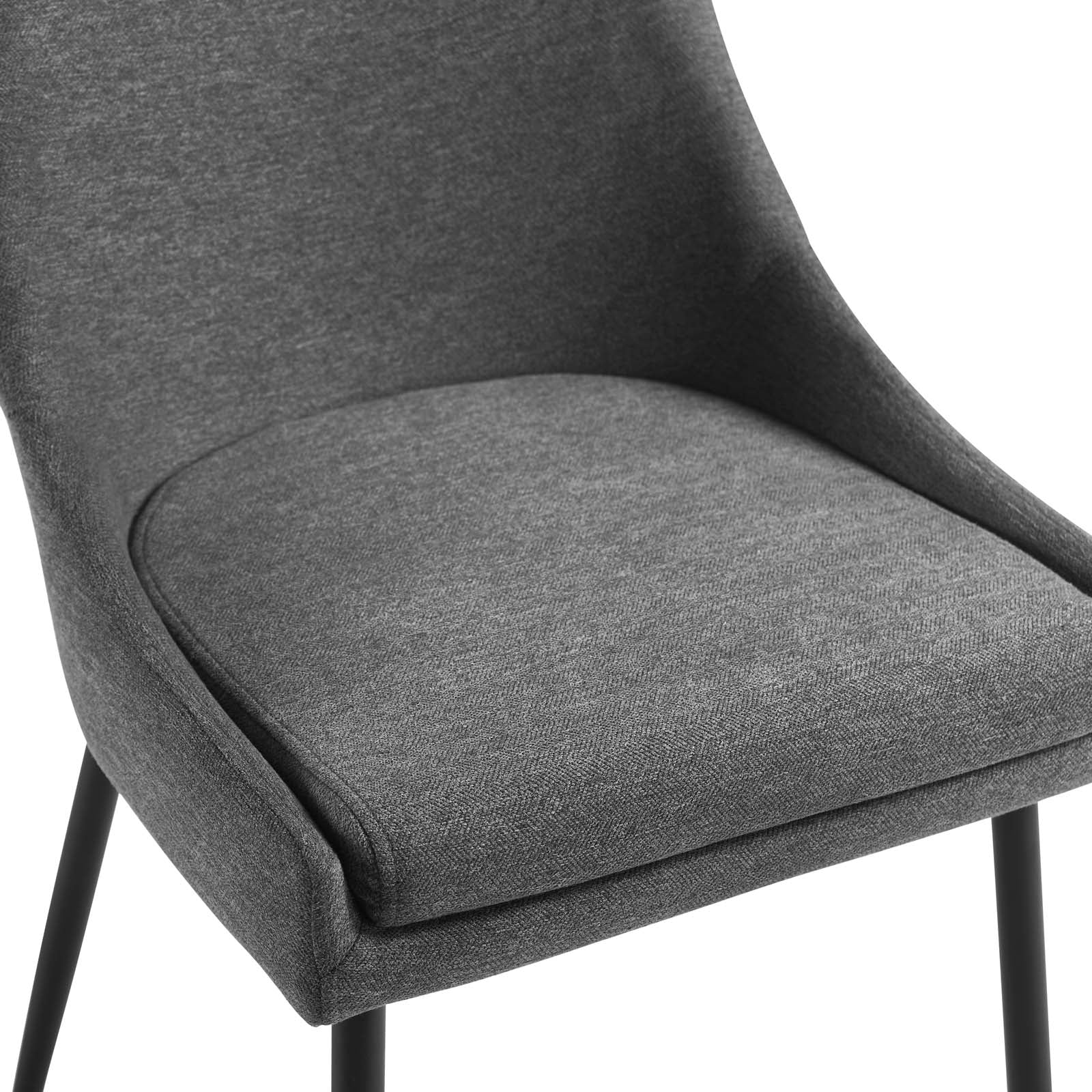 Modway Dining Chairs - Viscount Upholstered Fabric Dining Chairs - ( Set of 2 ) Black Charcoal