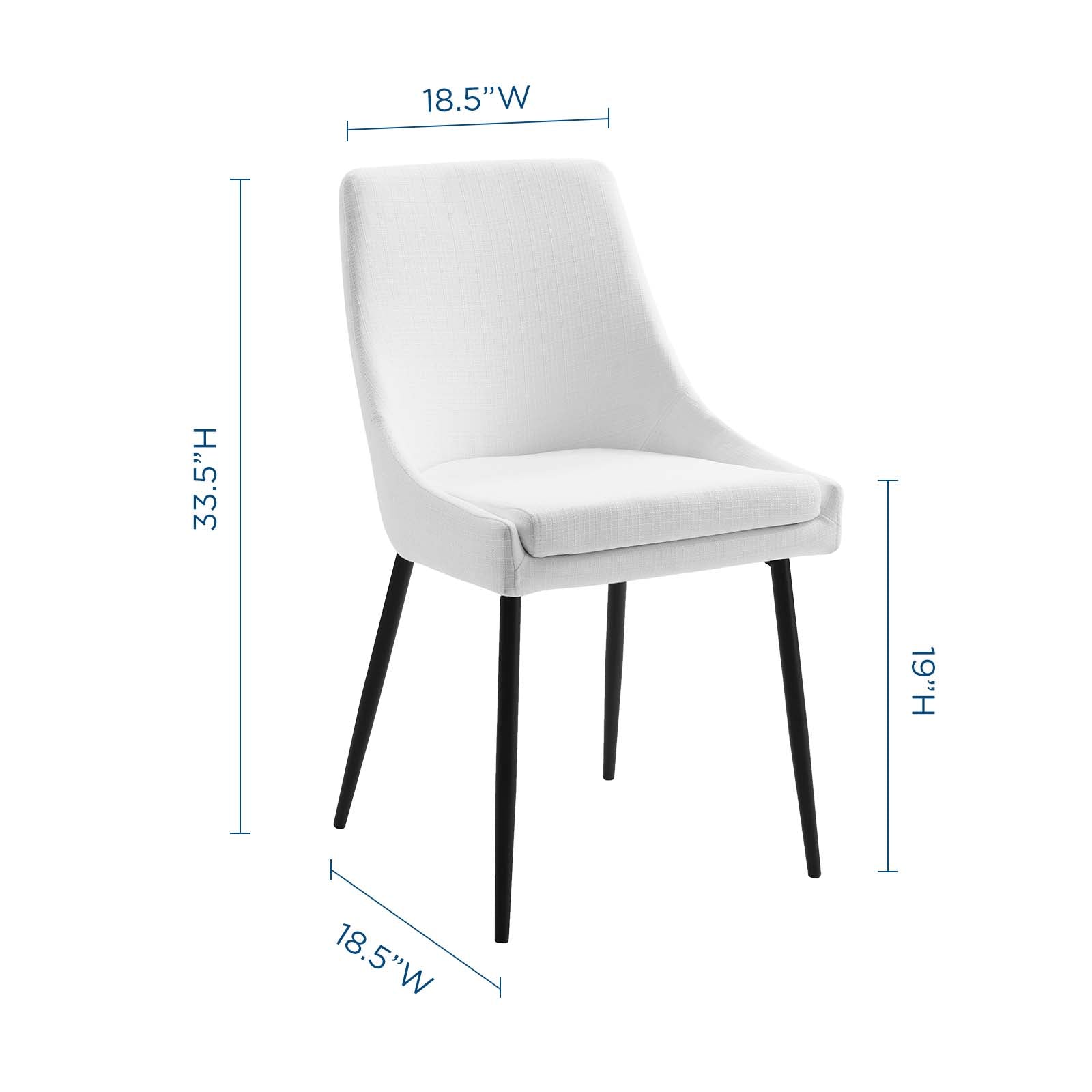 Viscount Upholstered Fabric Dining Chairs - Set of 2 Black White