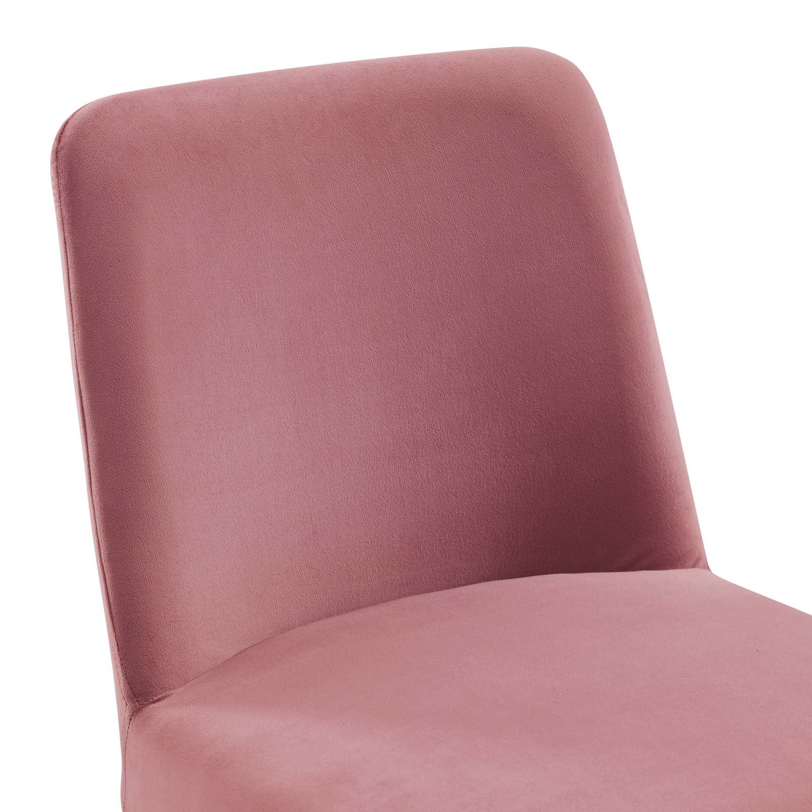 Modway Dining Chairs - Amplify Sled Base Performance Velvet Dining Side Chair Gold Dusty Rose