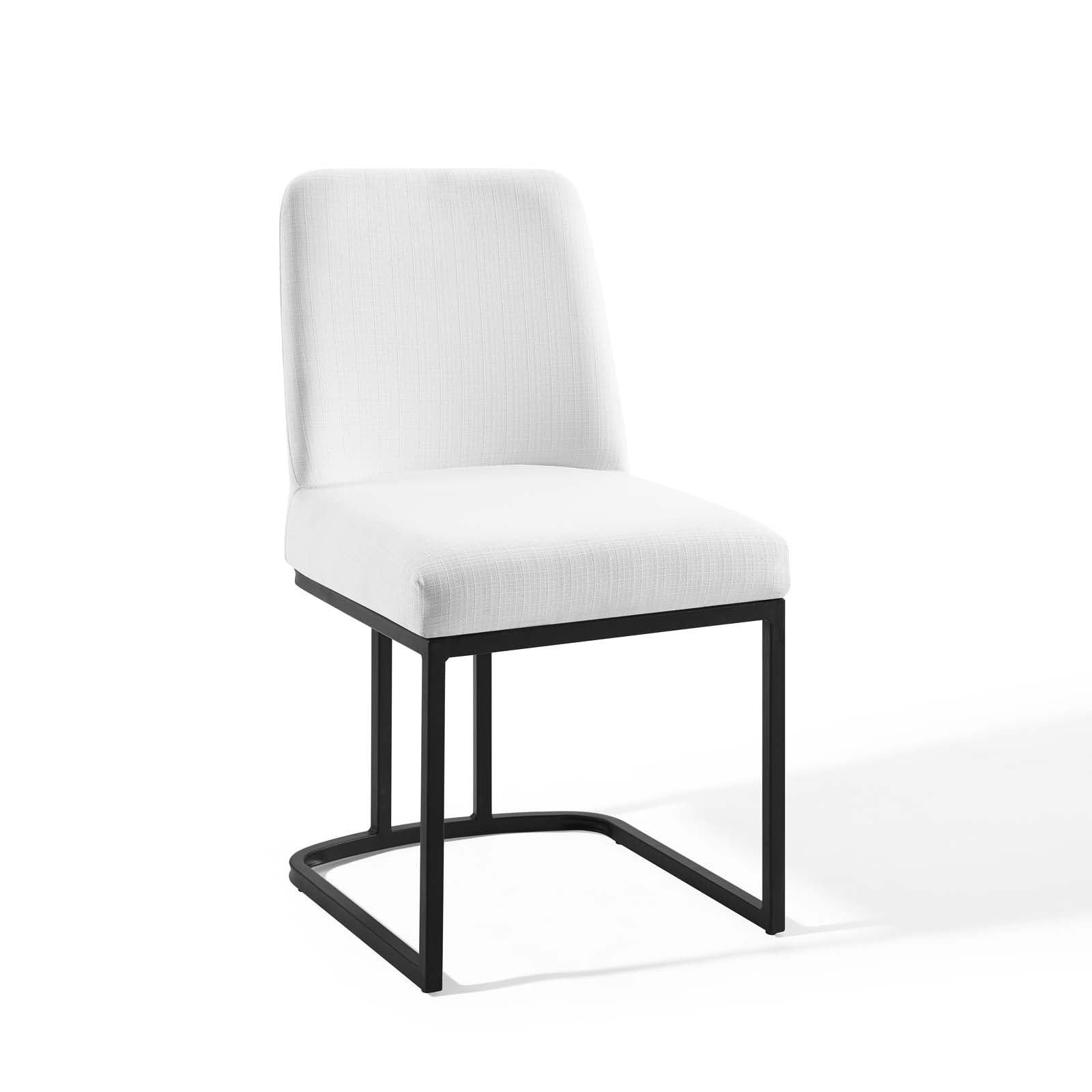 Modway Dining Chairs - Amplify Sled Base Upholstered Fabric Dining Side Chair Black White