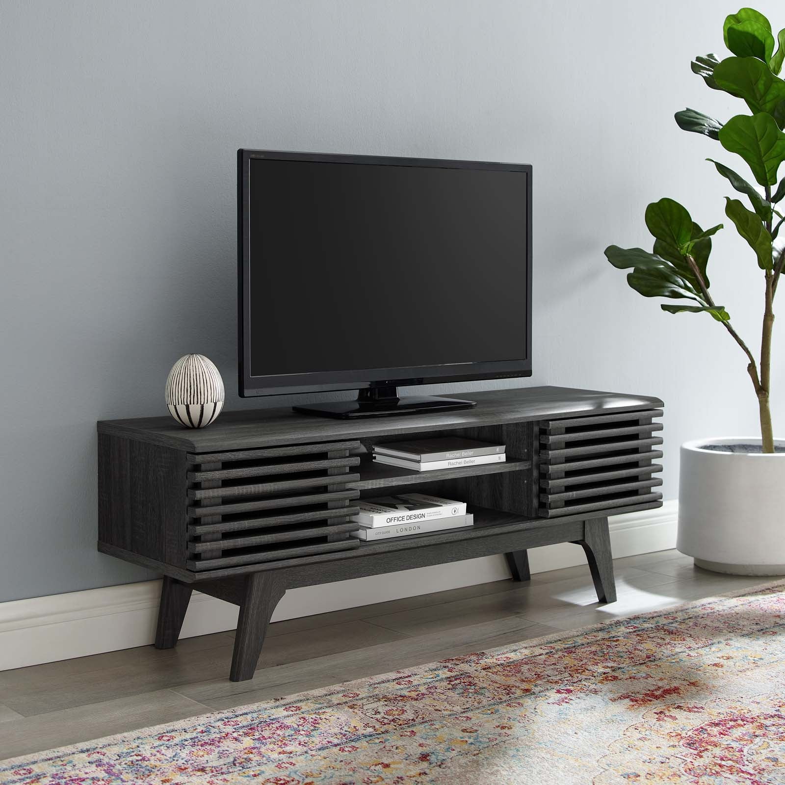 Modway TV & Media Units - Render-46"-Media-Console-TV-Stand-Charcoal