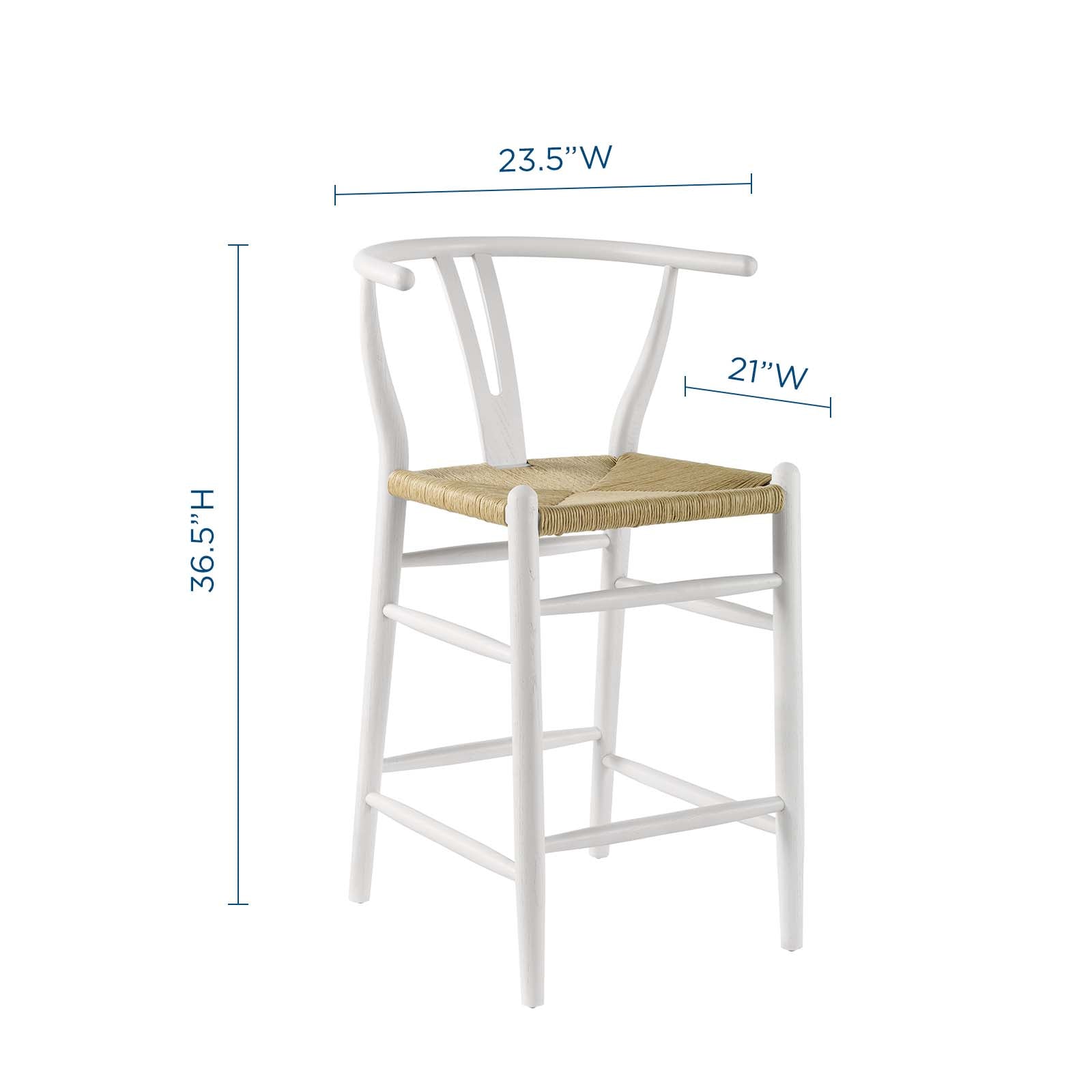 Modway Barstools - Amish Wood Counter Stool White