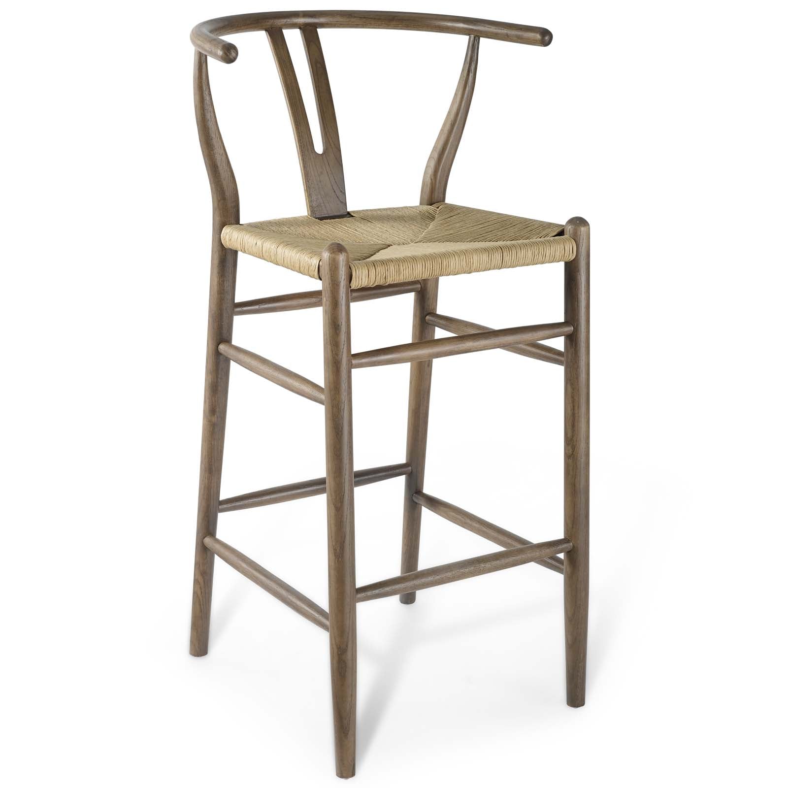 Modway Barstools - Amish Wood Bar Stool Gray