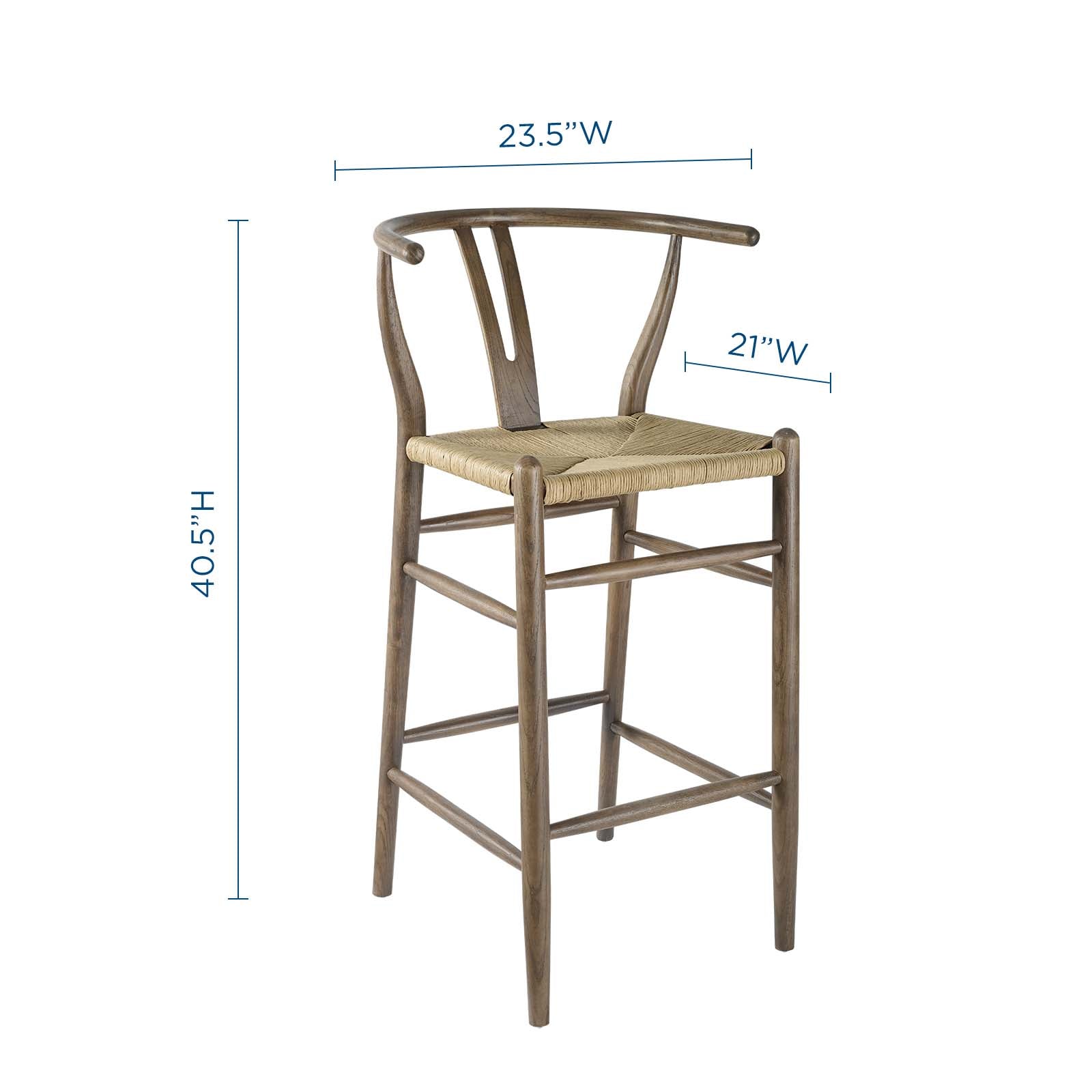 Modway Barstools - Amish Wood Bar Stool Gray