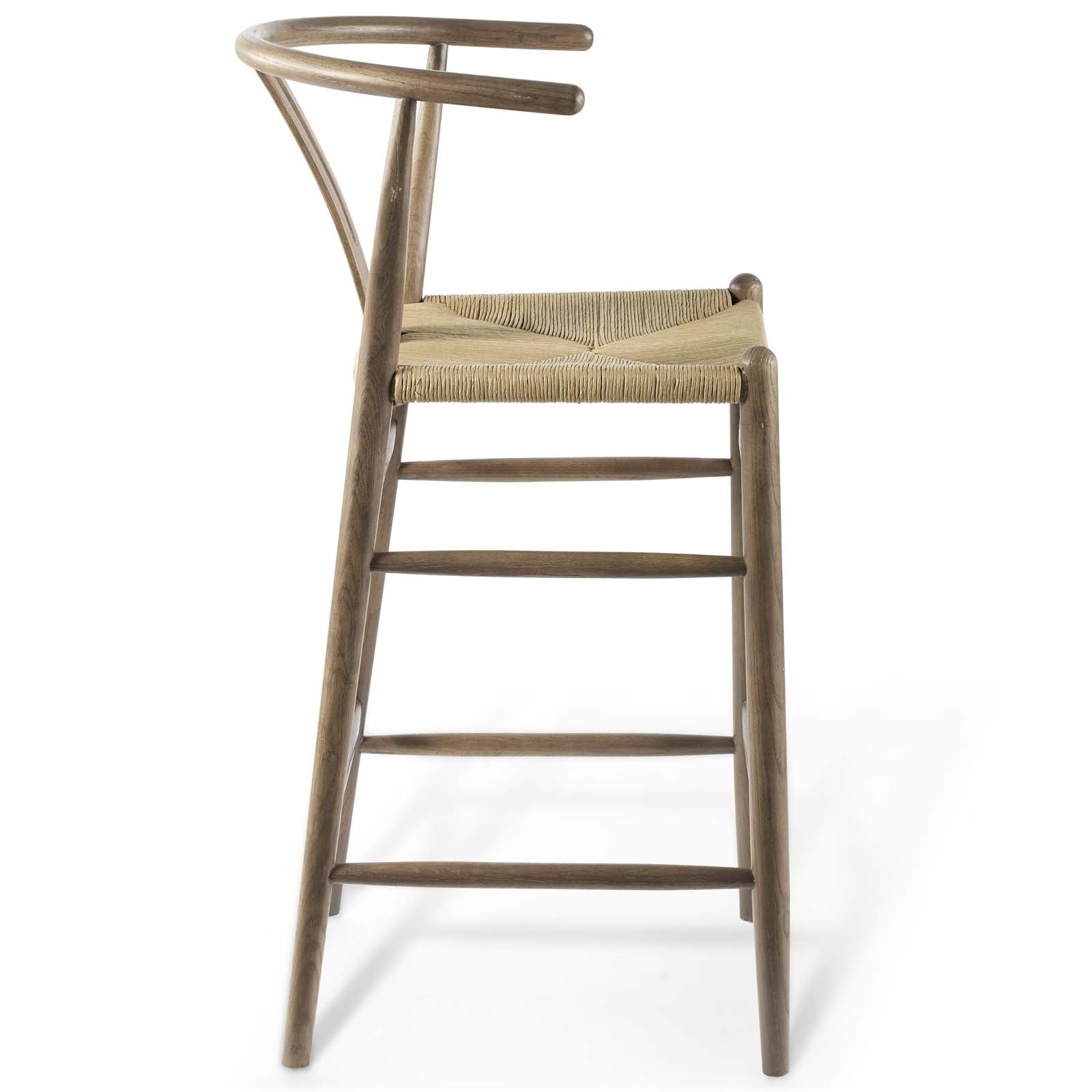 Modway Barstools - Amish Wood Bar Stool Gray