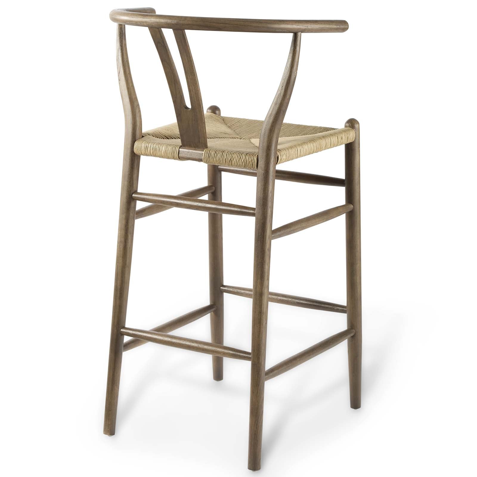 Modway Barstools - Amish Wood Bar Stool Gray