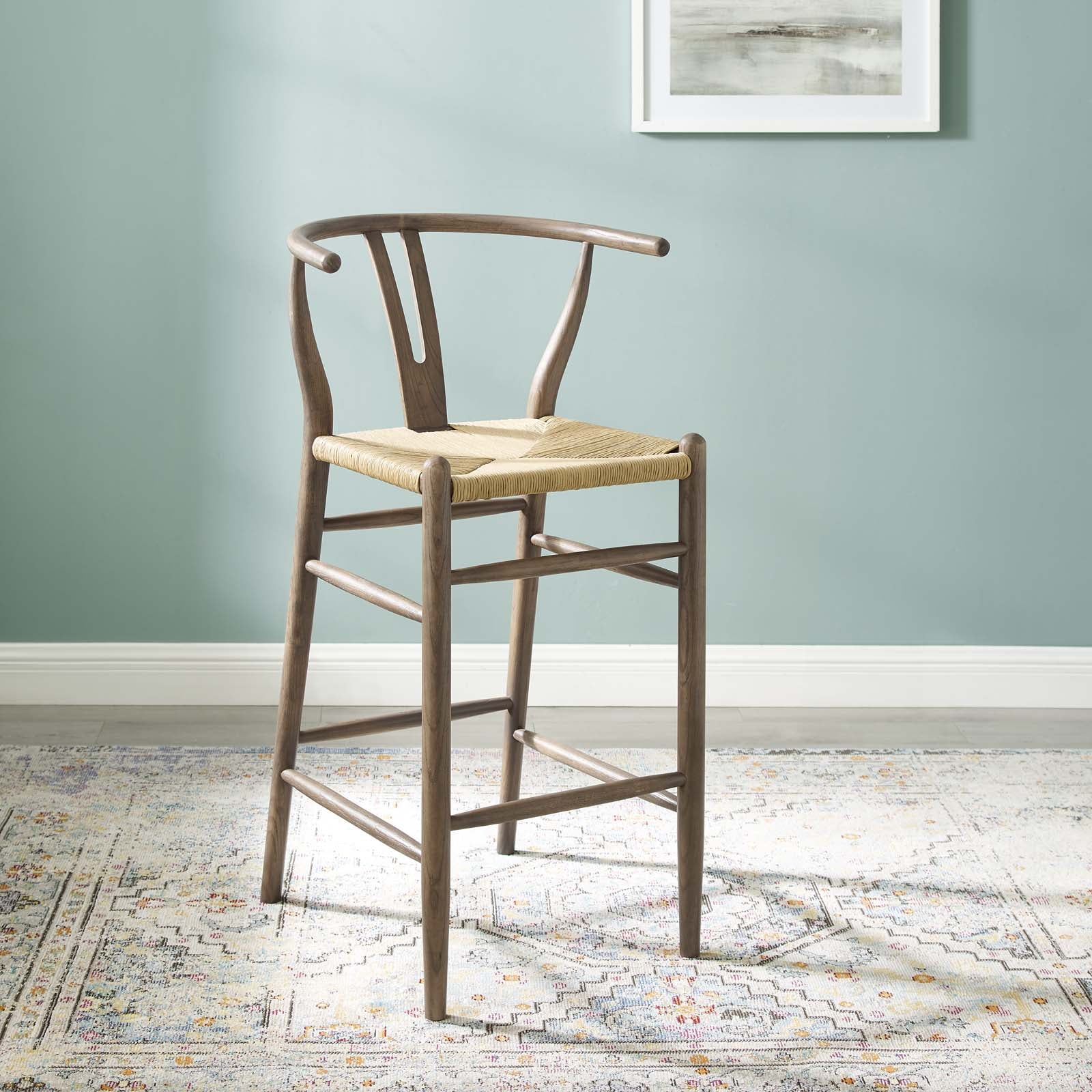 Modway Barstools - Amish Wood Bar Stool Gray