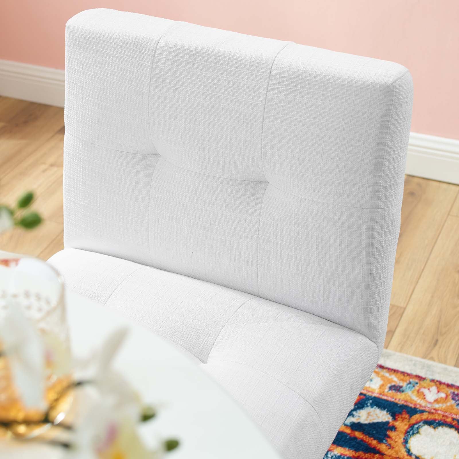 Modway Barstools - Privy Gold Stainless Steel Upholstered Fabric Counter Stool Gold White