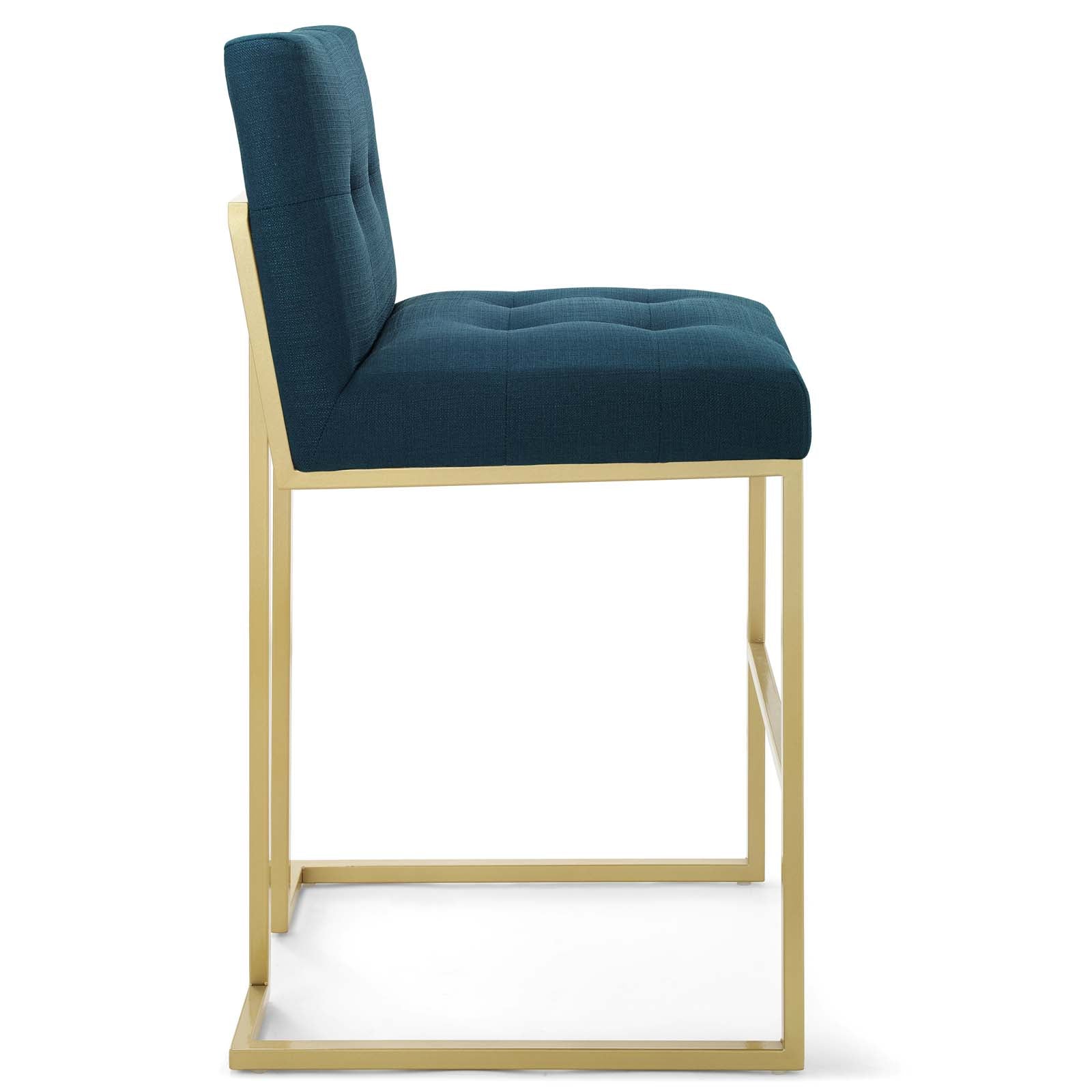 Modway Barstools - Privy Fabric Bar Stool Gold Azure