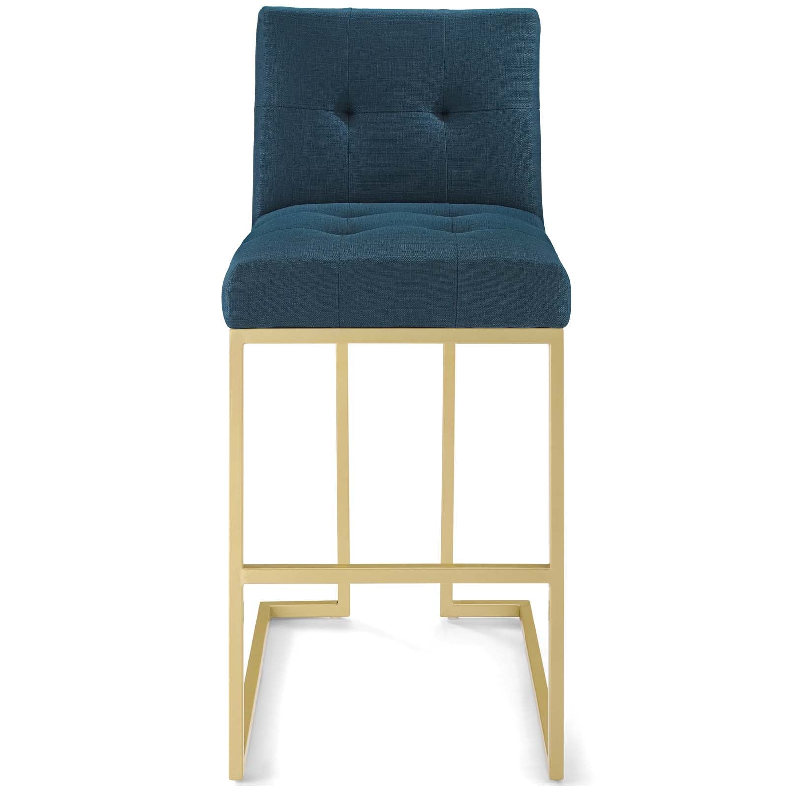 Modway Barstools - Privy Fabric Bar Stool Gold Azure