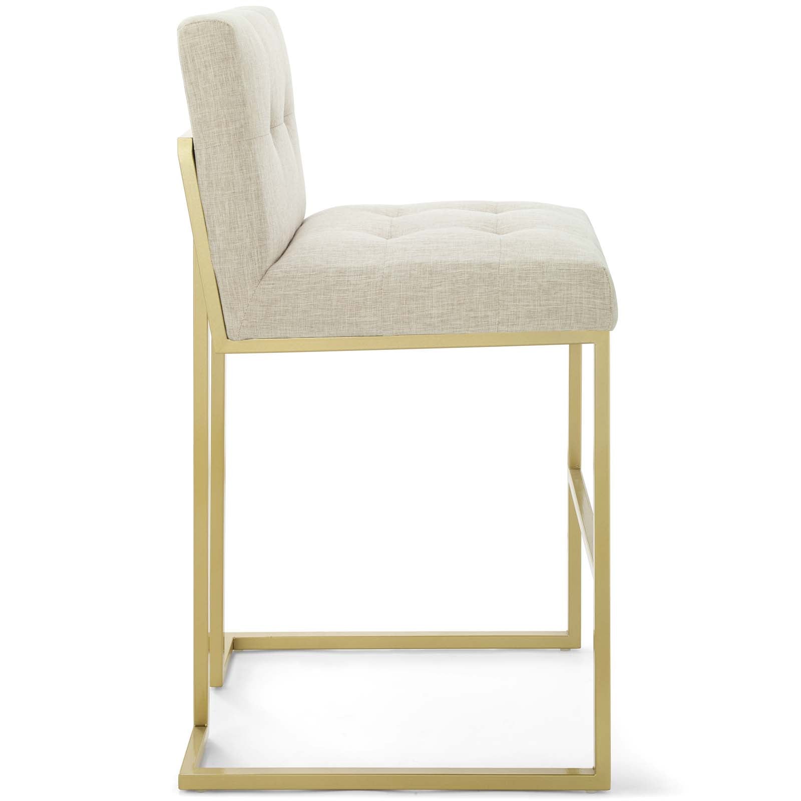 Modway Barstools - Privy Fabric Bar Stool Gold Beige