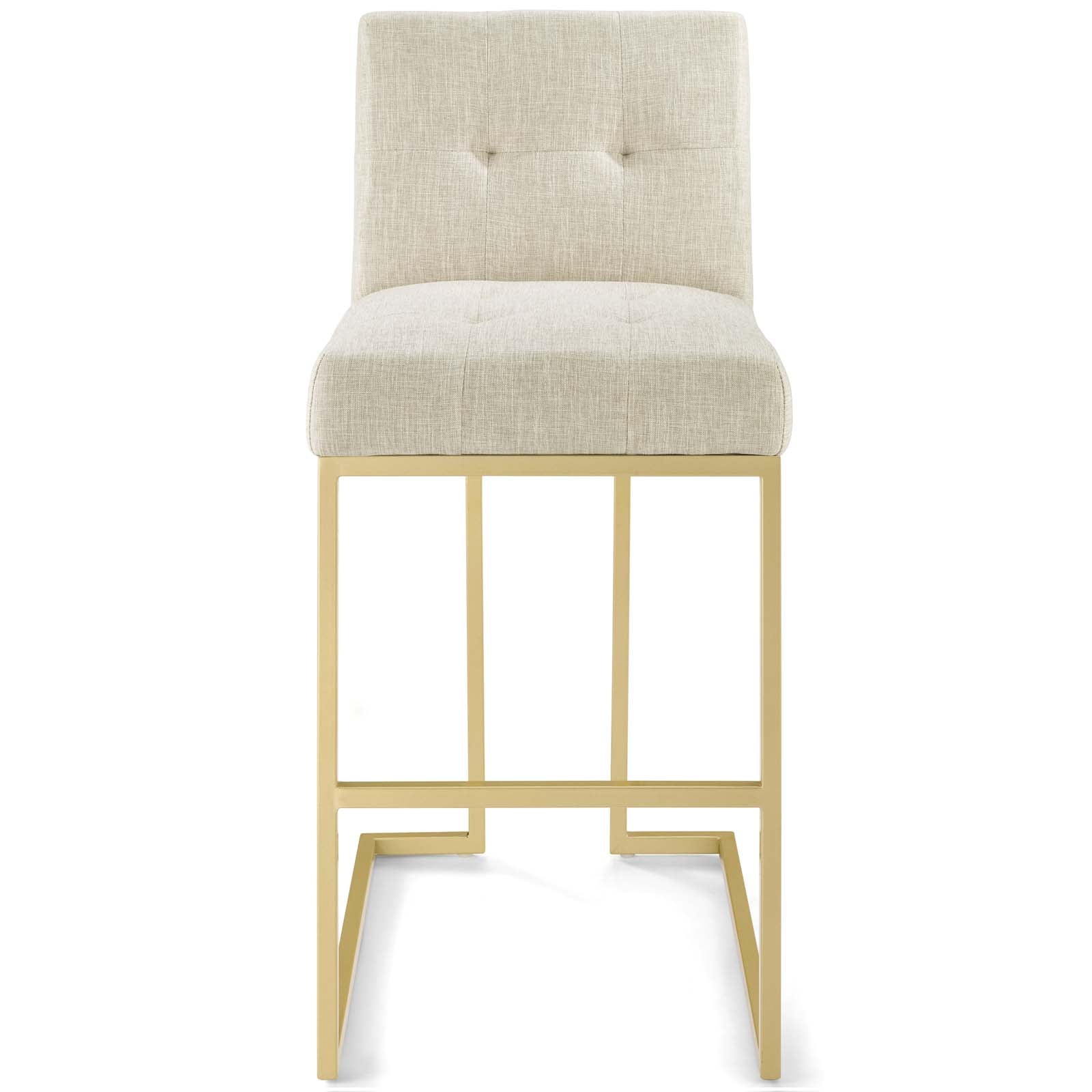 Modway Barstools - Privy Fabric Bar Stool Gold Beige
