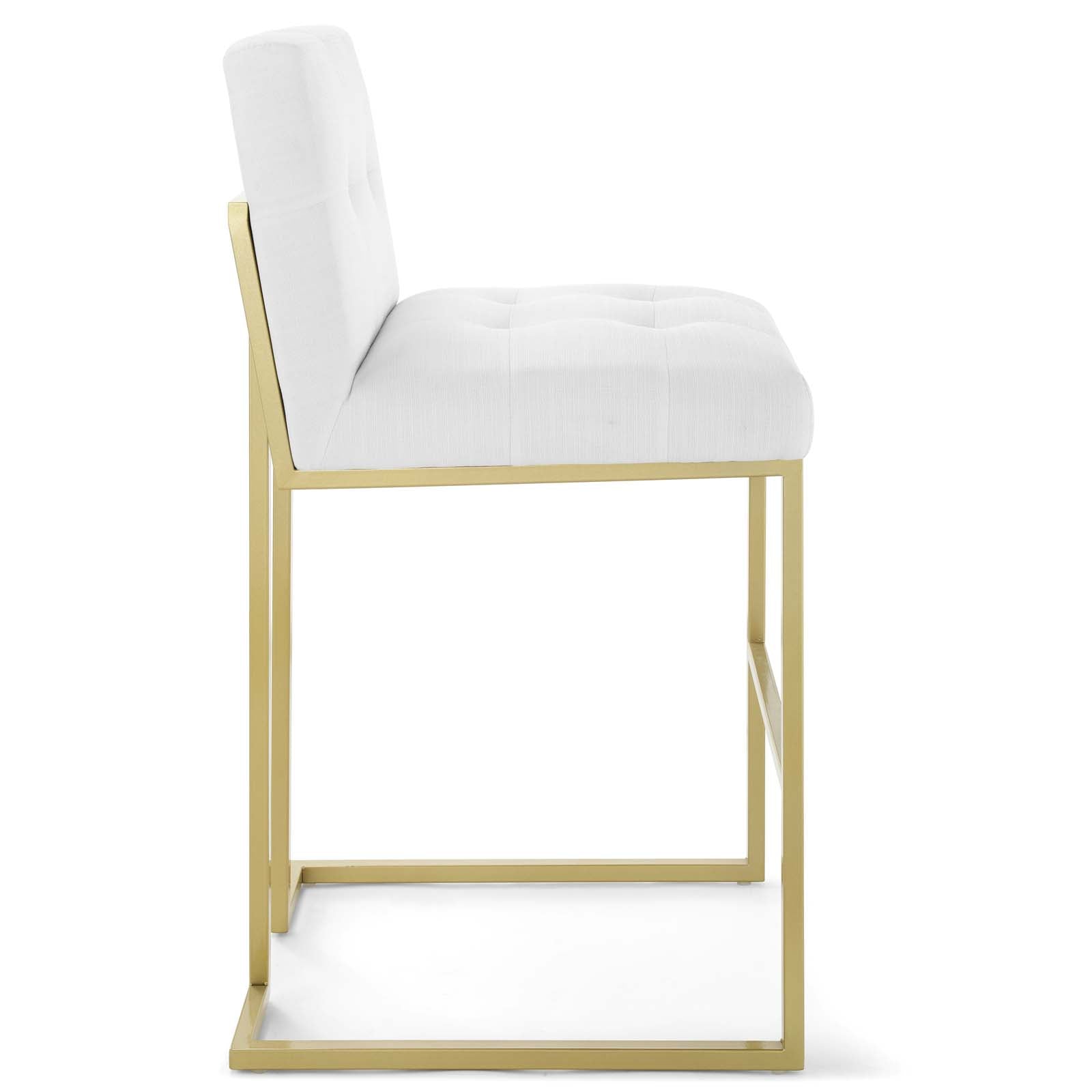 Modway Barstools - Privy Fabric Bar Stool Gold White