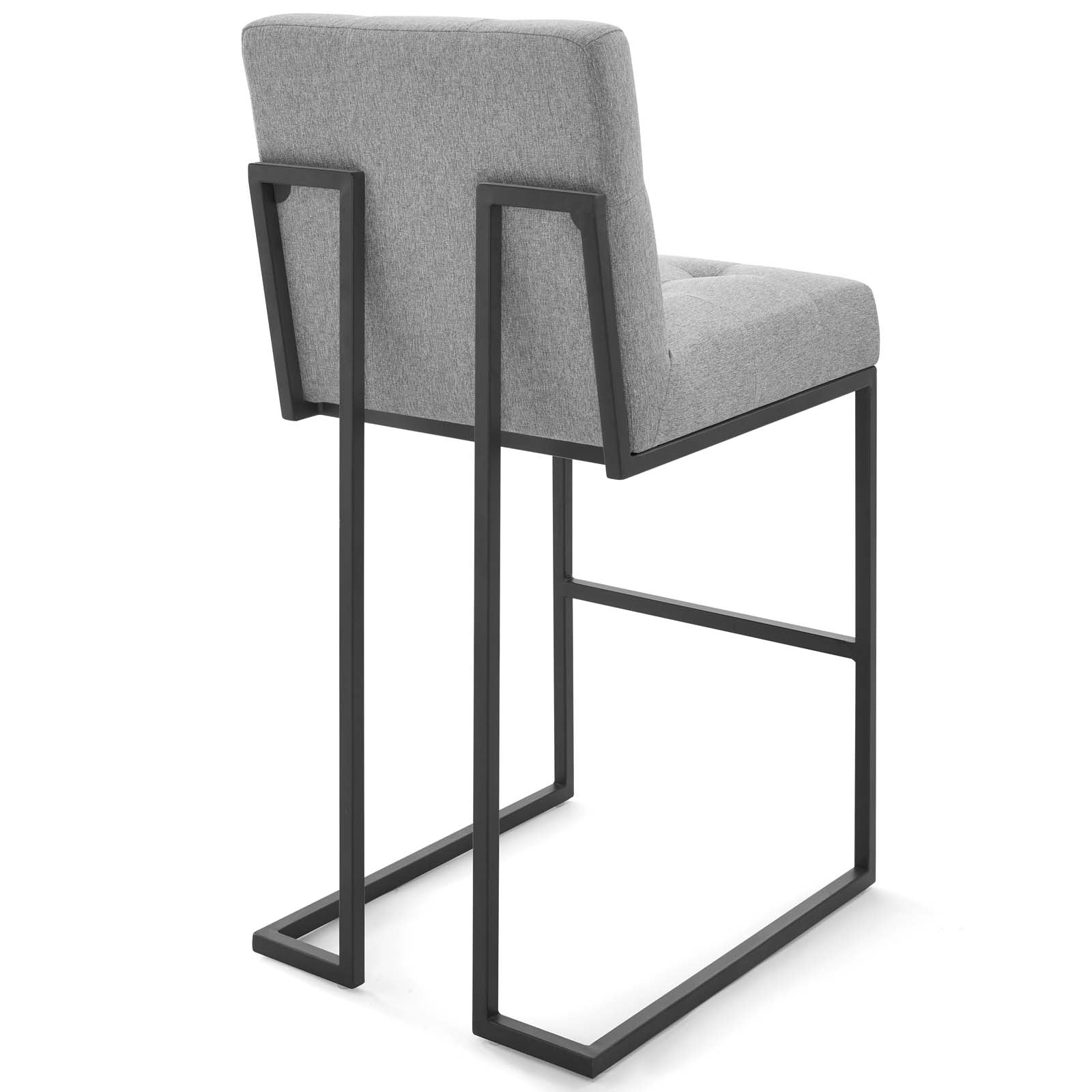 Modway Barstools - Privy Fabric Bar Stool Black Light Gray