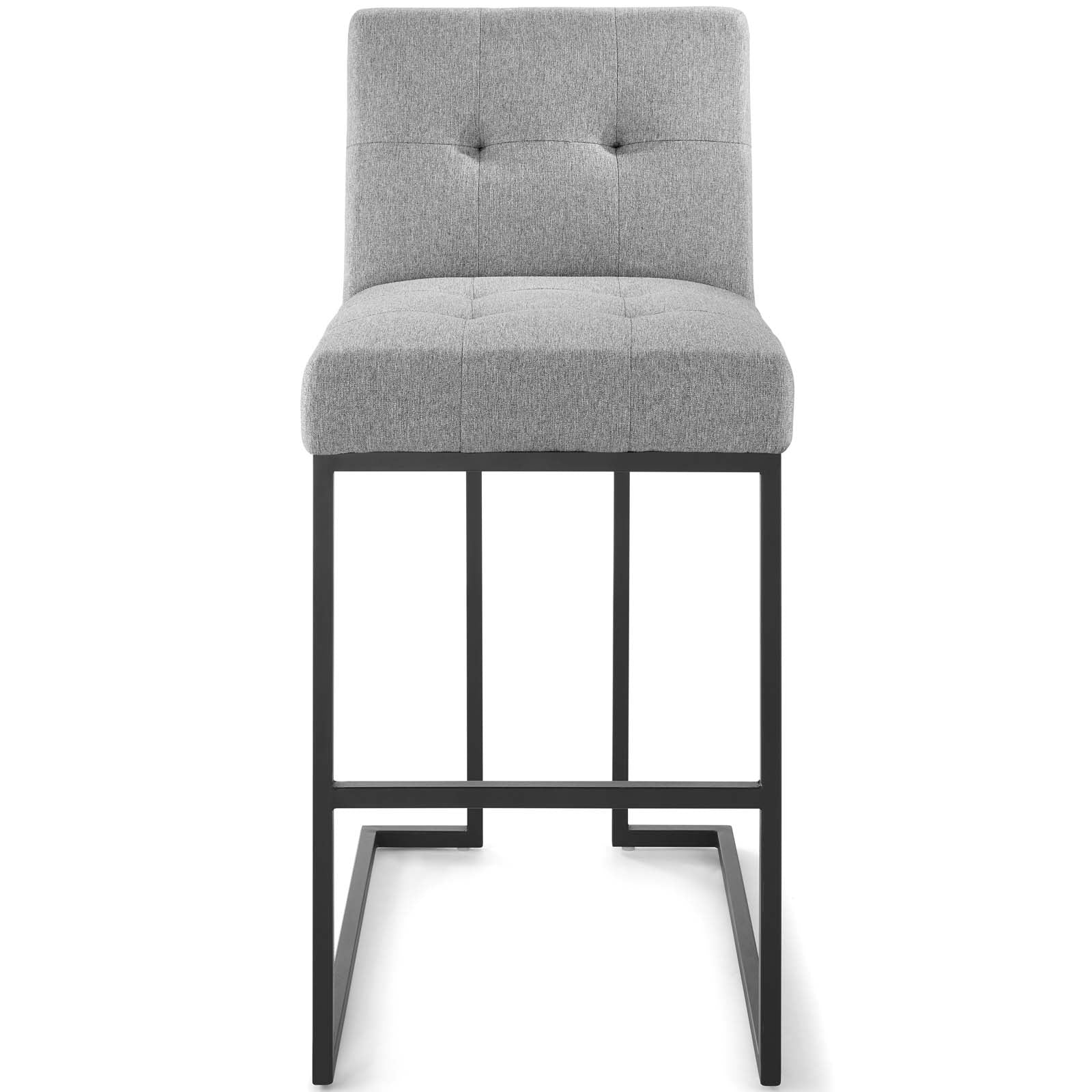 Modway Barstools - Privy Fabric Bar Stool Black Light Gray
