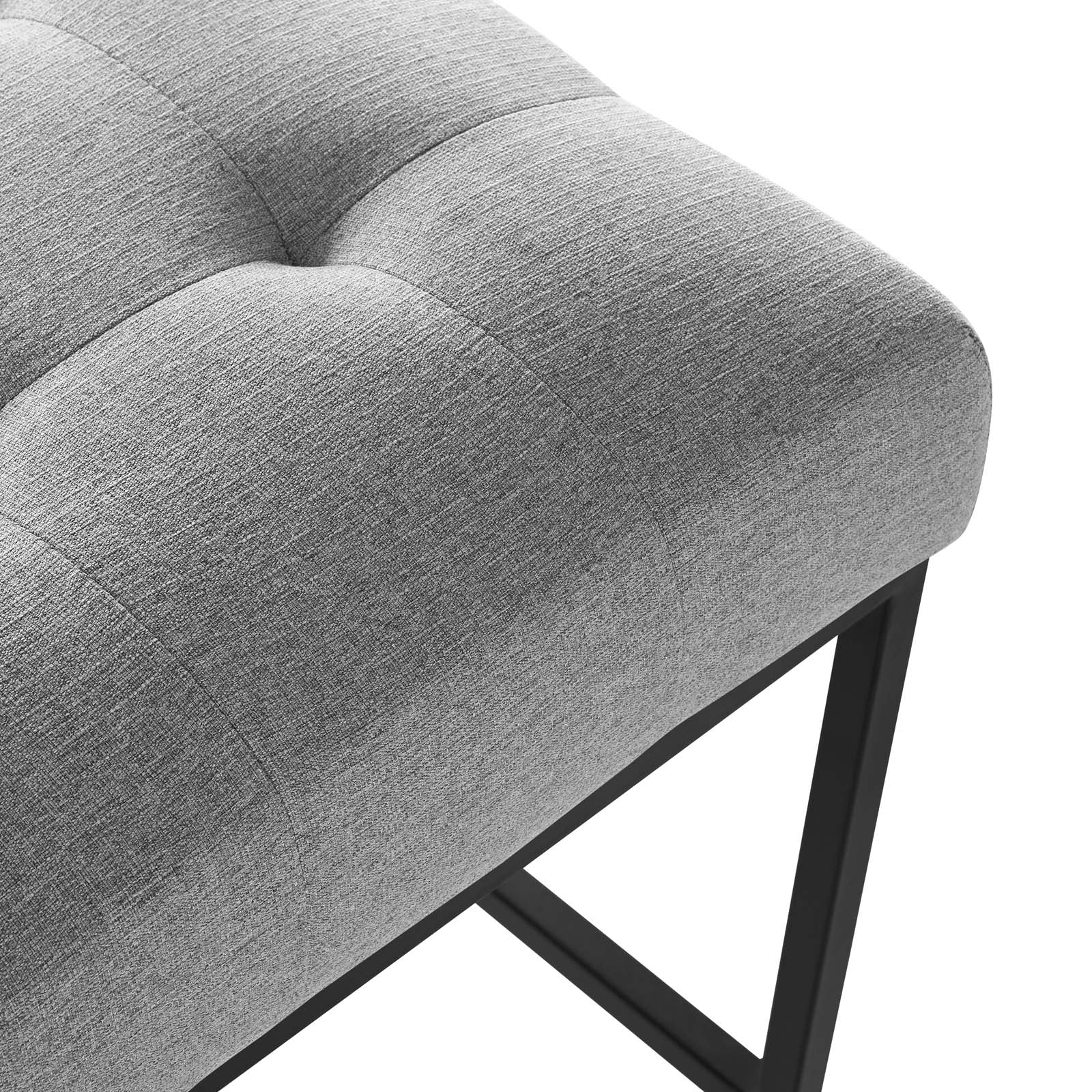 Modway Barstools - Privy Fabric Bar Stool Black Light Gray