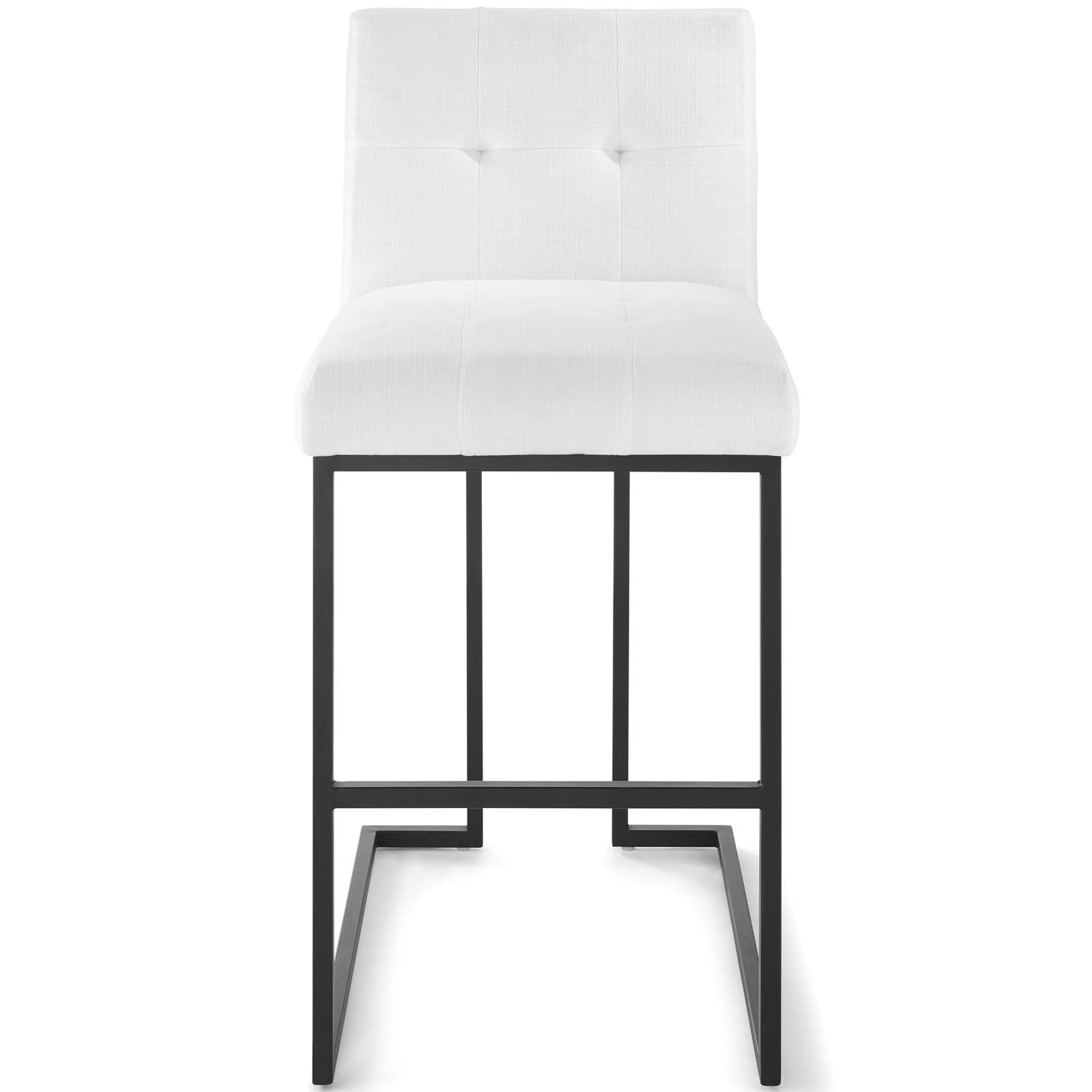 Modway Barstools - Privy Black Stainless Steel Upholstered Fabric Bar Stool Black White