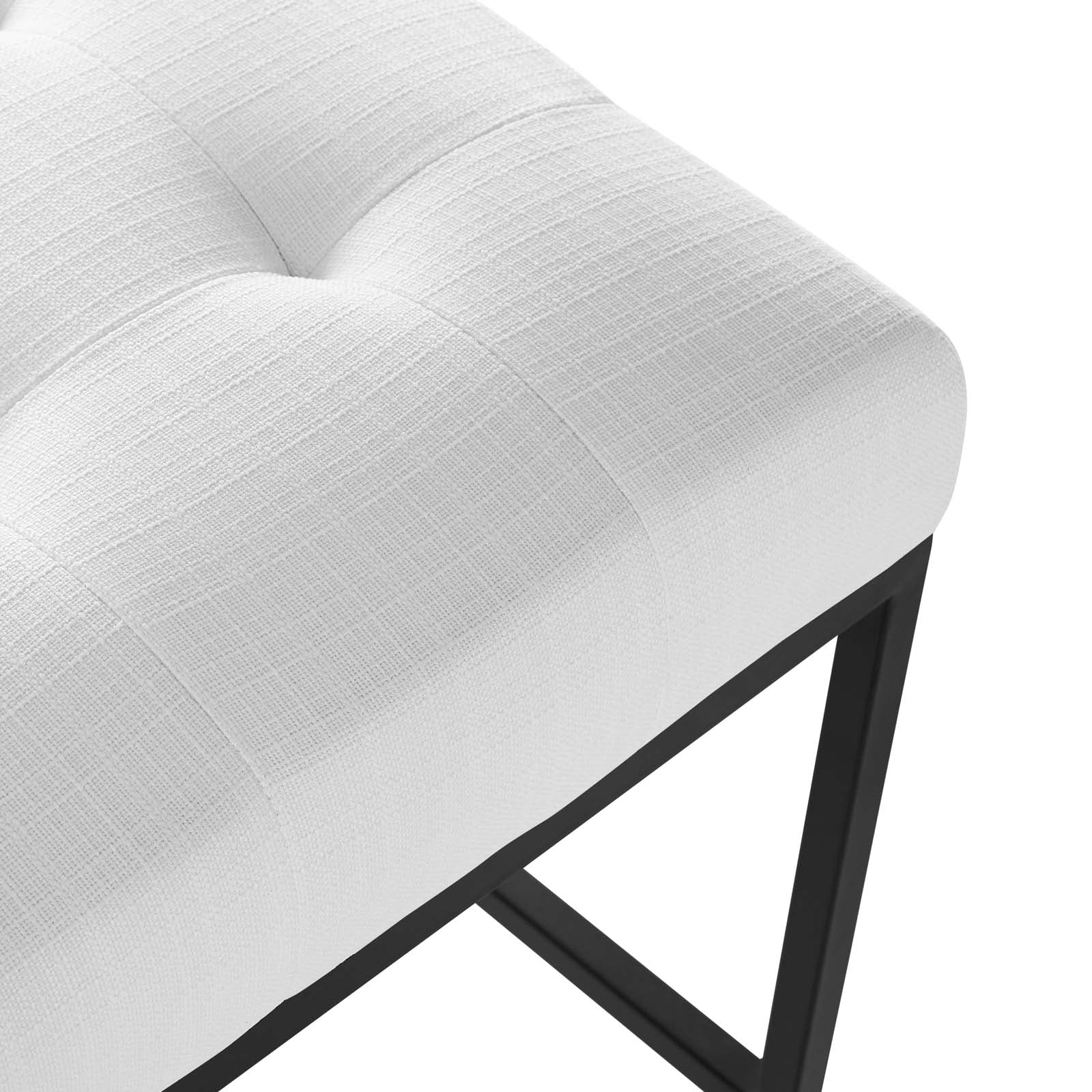 Modway Barstools - Privy Black Stainless Steel Upholstered Fabric Bar Stool Black White