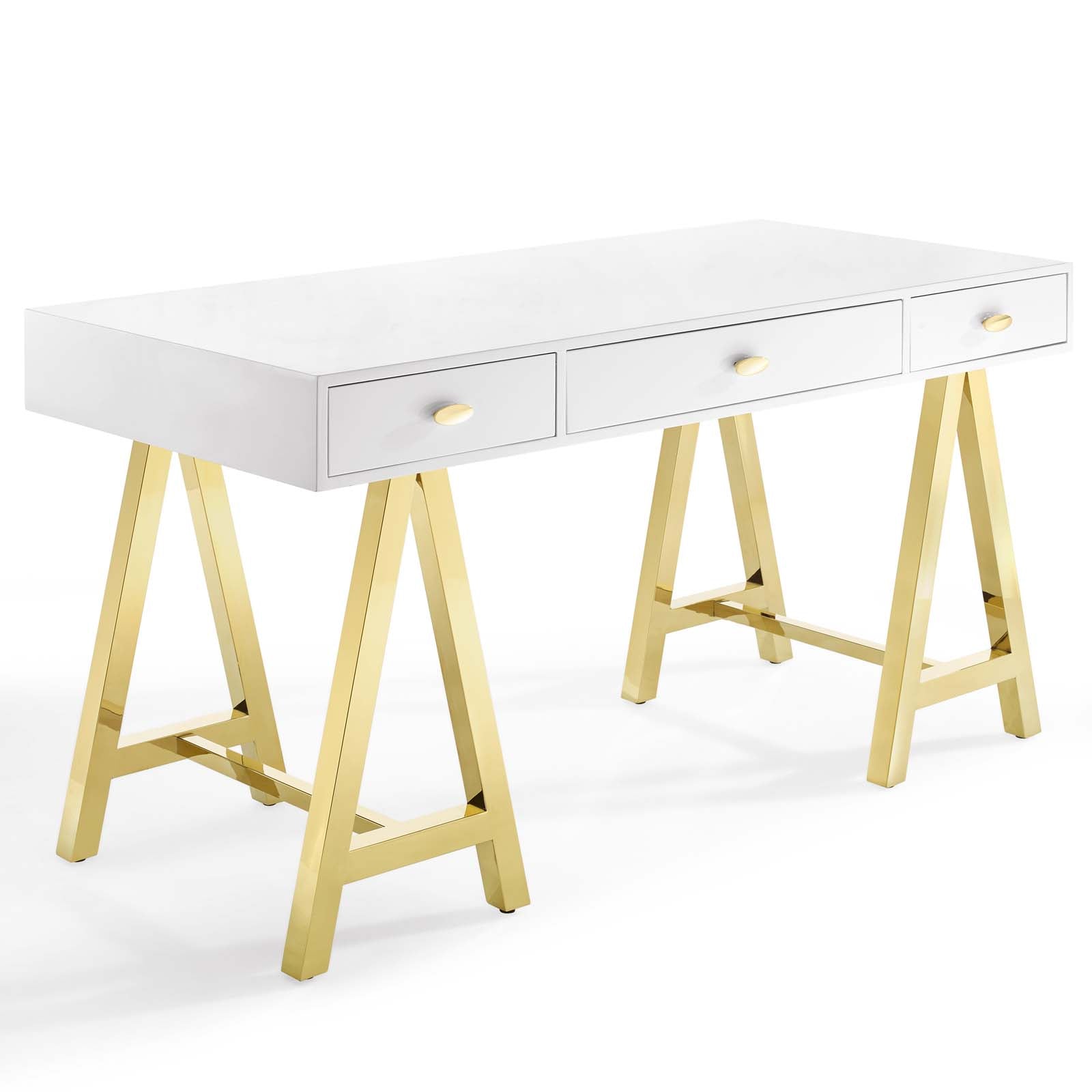 Modway Desks - Jettison Office Desk Gold & White