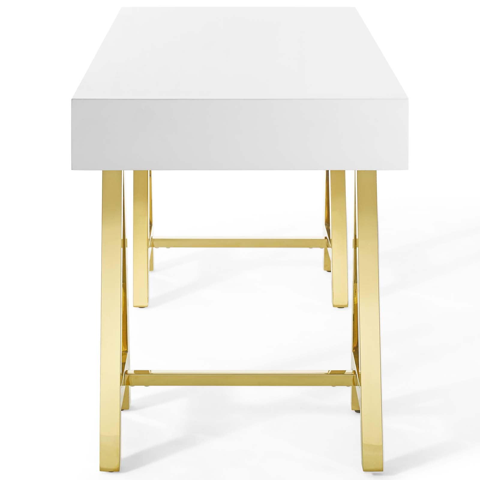 Modway Desks - Jettison Office Desk Gold & White