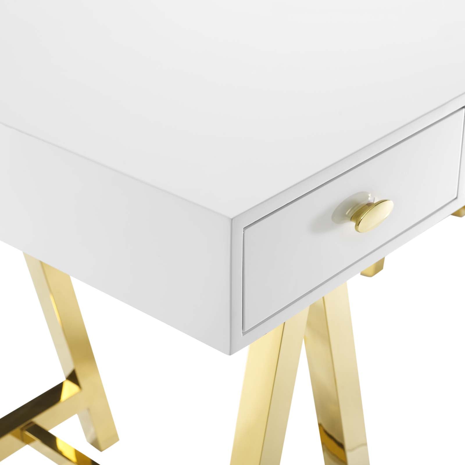 Modway Desks - Jettison Office Desk Gold & White